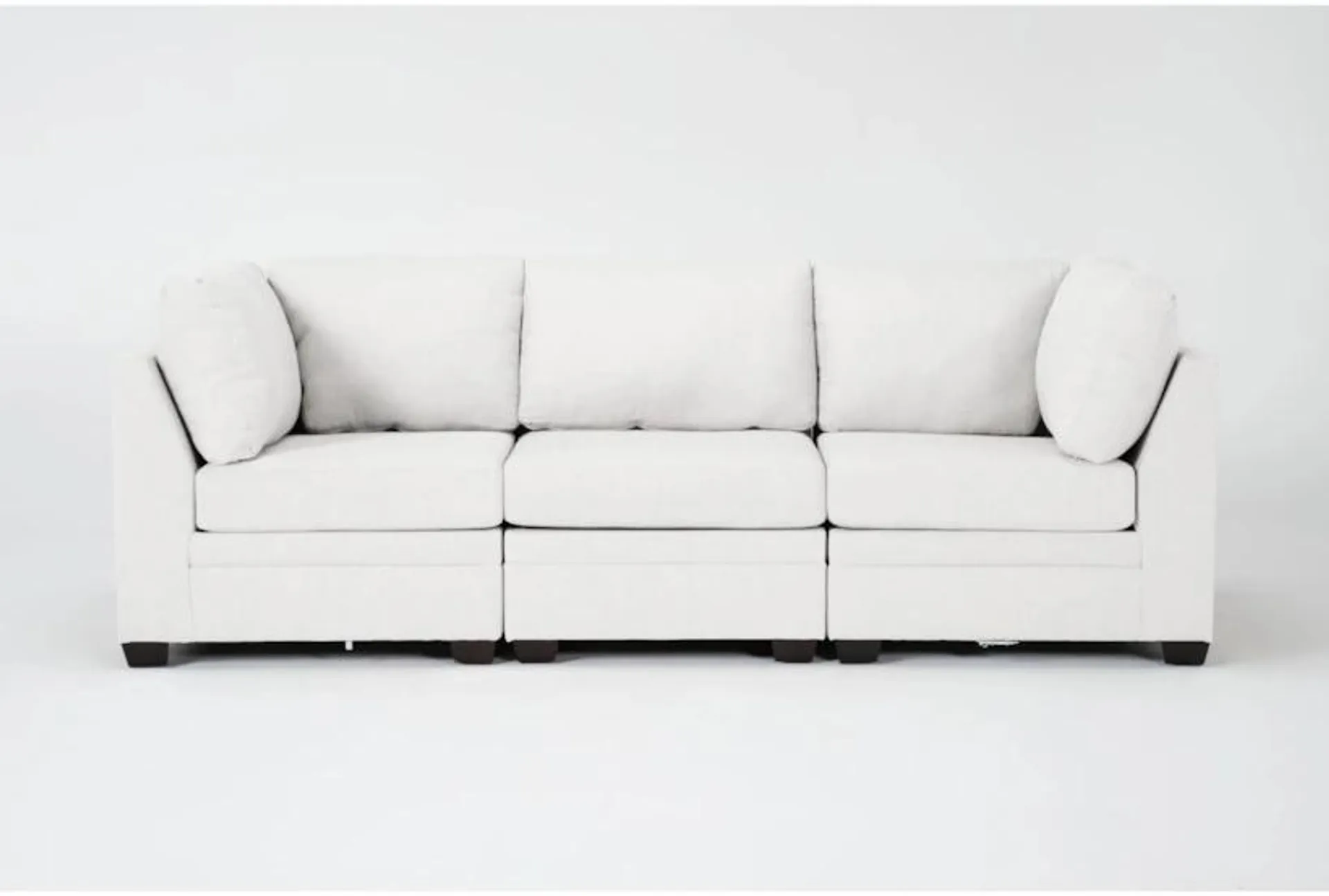 Solimar Sand White Fabric 3 Piece Modular Sofa