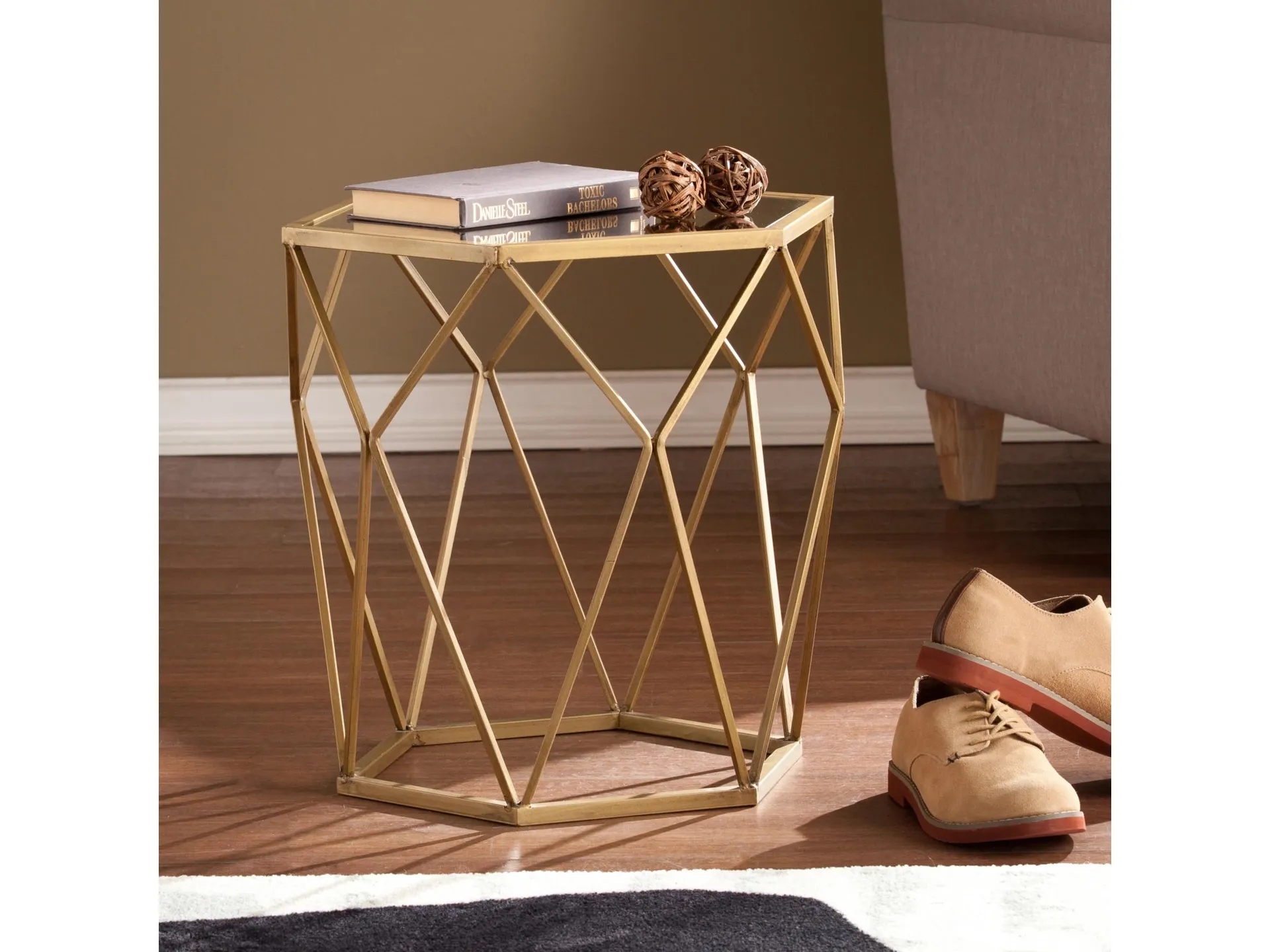 Southern Enterprises Furniture Gollay Geometric Accent Table