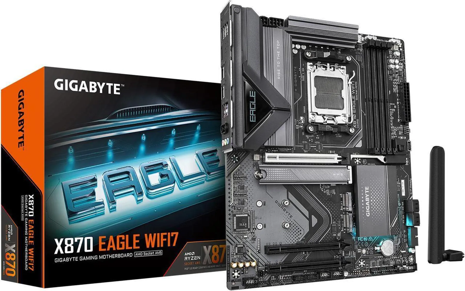 GIGABYTE X870 EAGLE WIFI7 AM5 LGA 1718, ATX, DDR5,4 x SATA 6Gb/s, 3x M.2, PCIe 5.0, USB4, Wi-Fi 7, 2.5GbE LAN, EZ-Latch