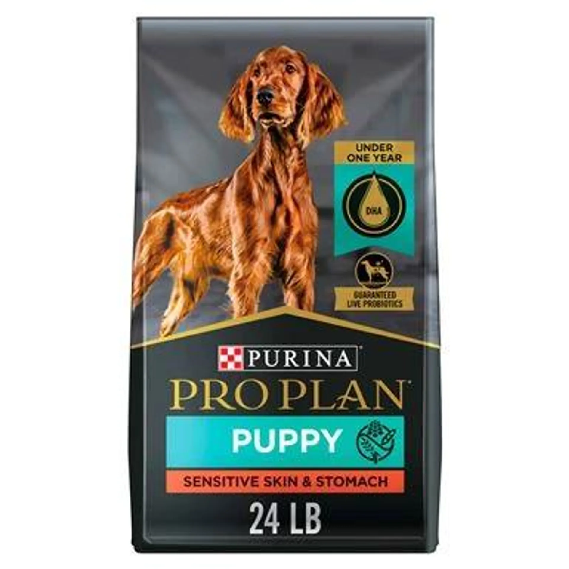 Purina Pro Plan Sensitive Skin and Stomach Puppy Food With Probiotics, Salmon & Rice Formula - 24 Pound Bag