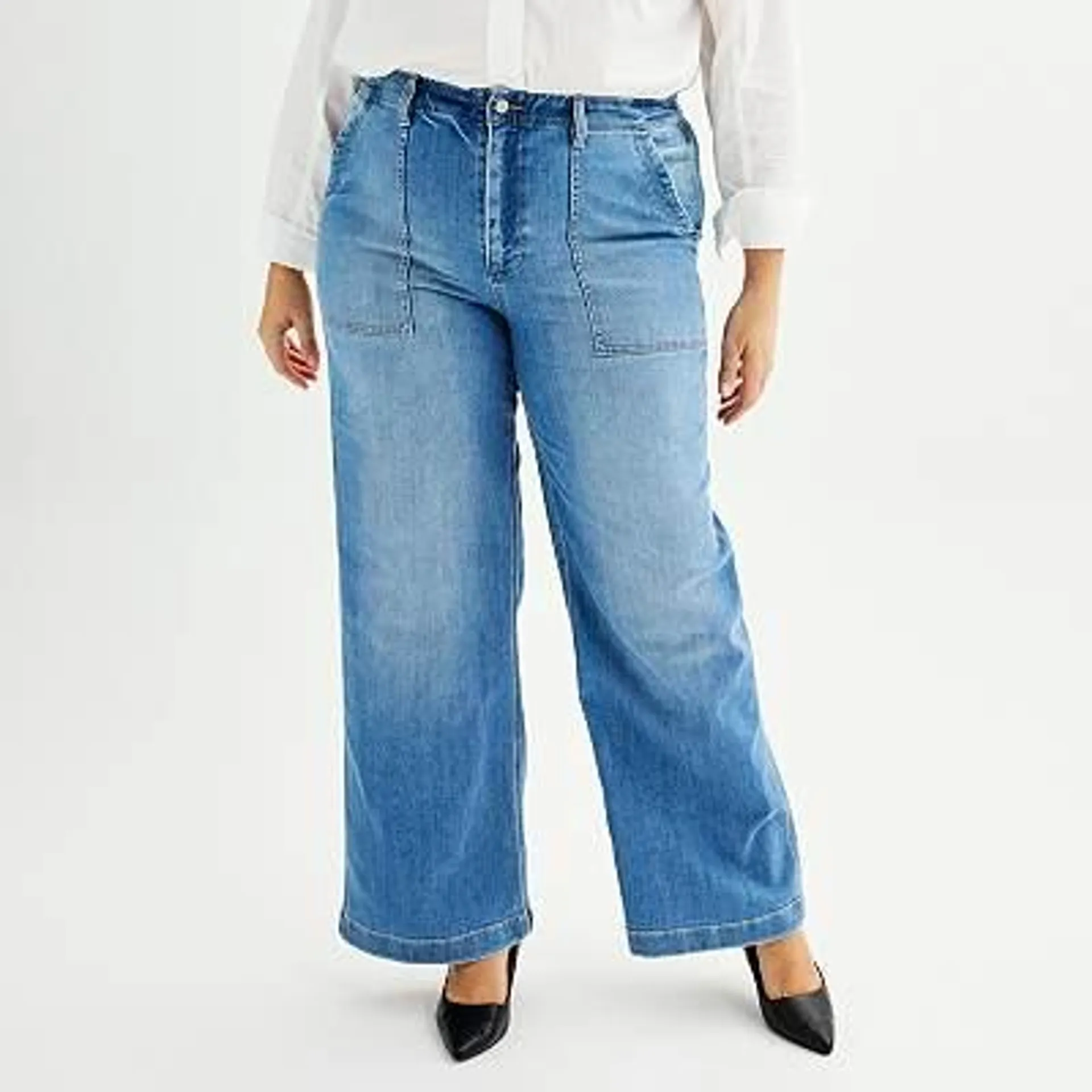 Plus Size Sonoma Goods For Life® Utility Wide-Leg Pants