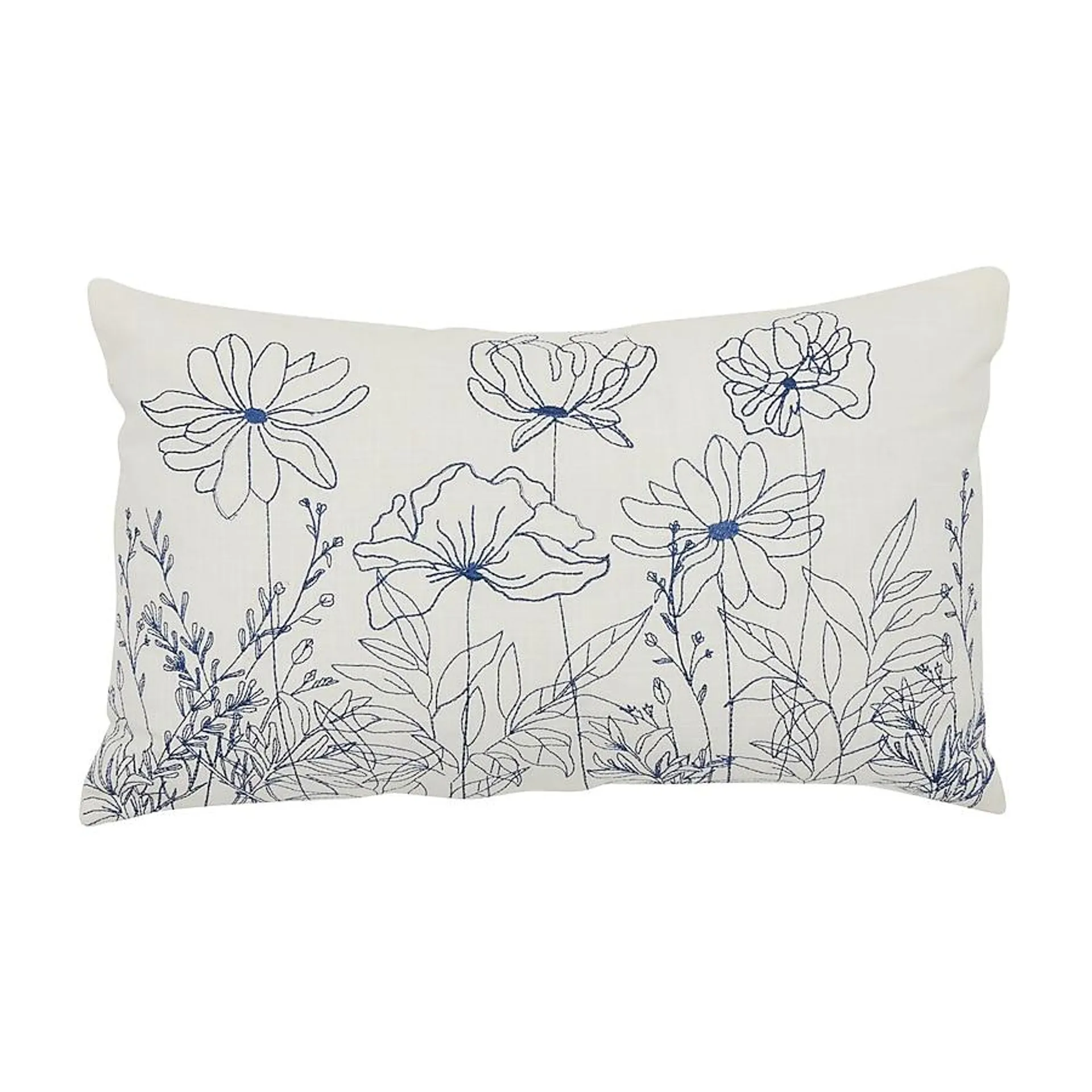 allen + roth 12-in x 20-in Indigo Rectangular Indoor Decorative Pillow