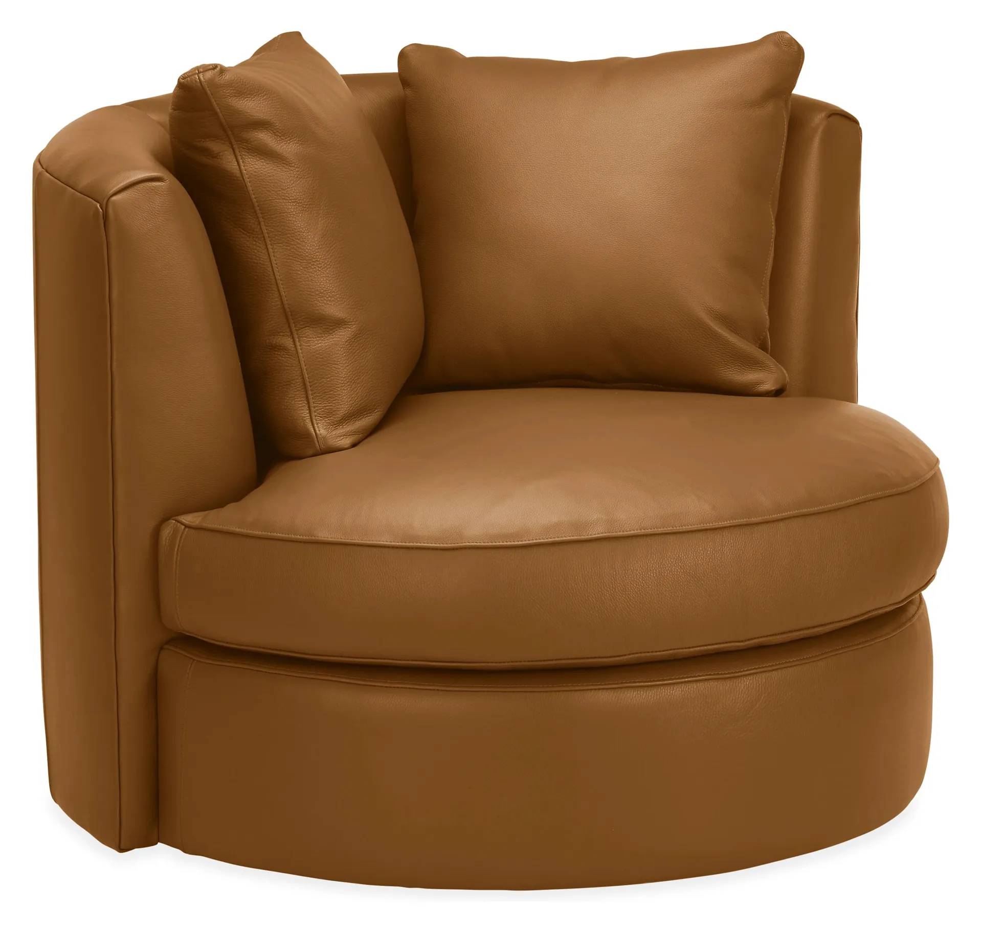 Eos 42" Swivel Chair in Urbino Camel Leather