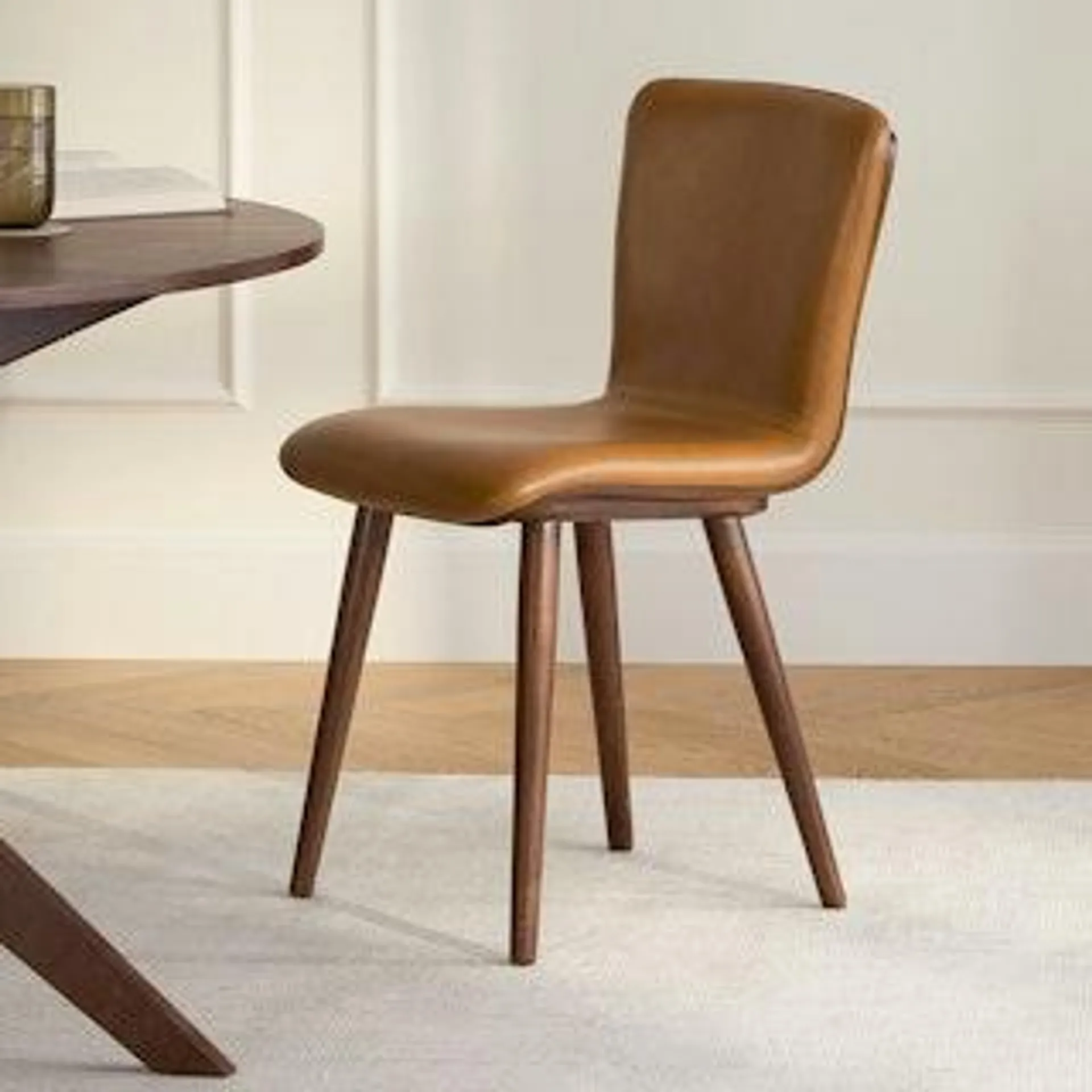 Sede Leather Dining Chair - Walnut and Toscana Tan