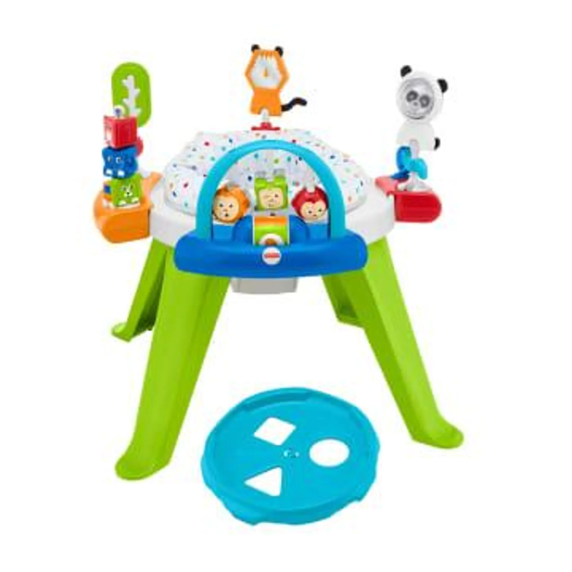 Fisher-Price 3-In-1 Spin & Sort Infant Activity Center And Toddler Play Table, Retro Roar