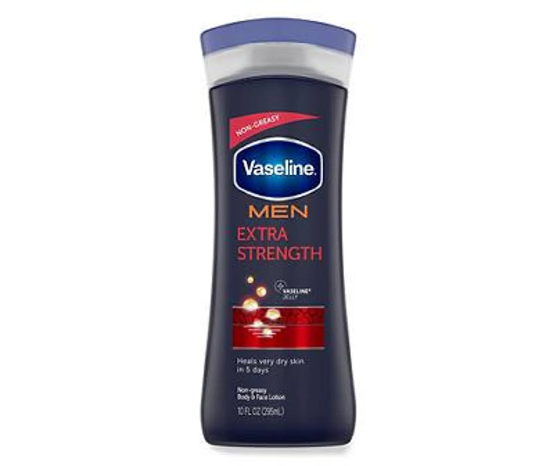 Vaseline Men Body & Face Extra Strength Lotion 13 Fl Oz Squeeze Bottle