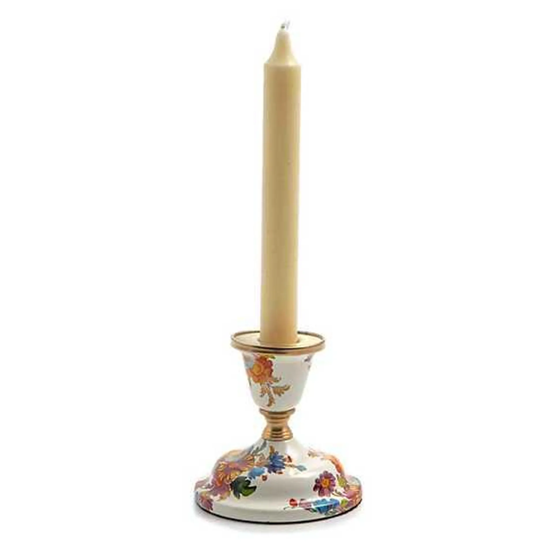 White Flower Market Short Candlestick