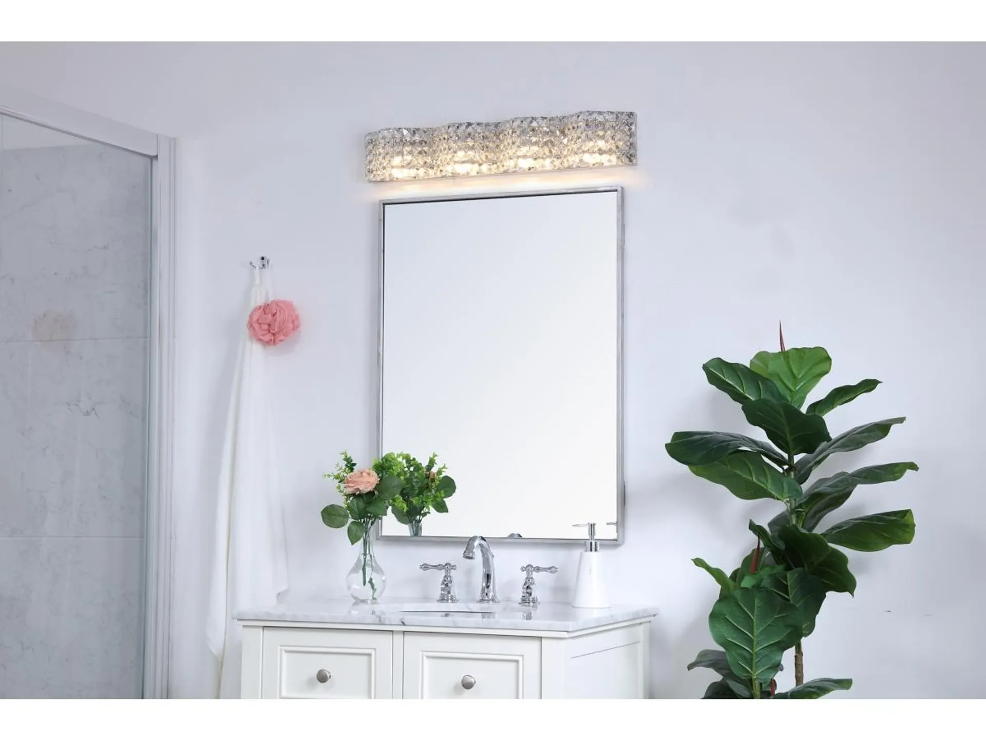 Ollie 4 Light Chrome And Clear Crystals Wall Sconce