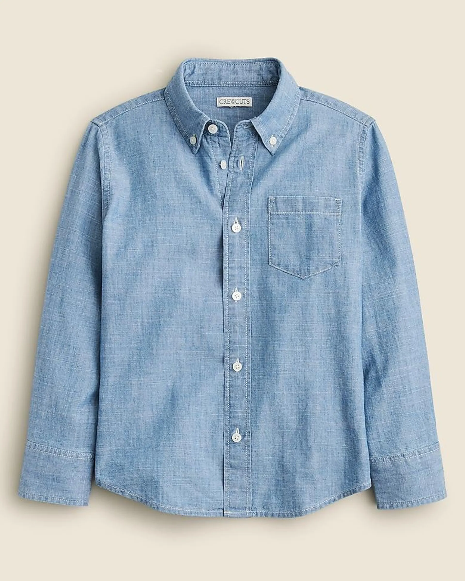 Kids' long-sleeve chambray button-down