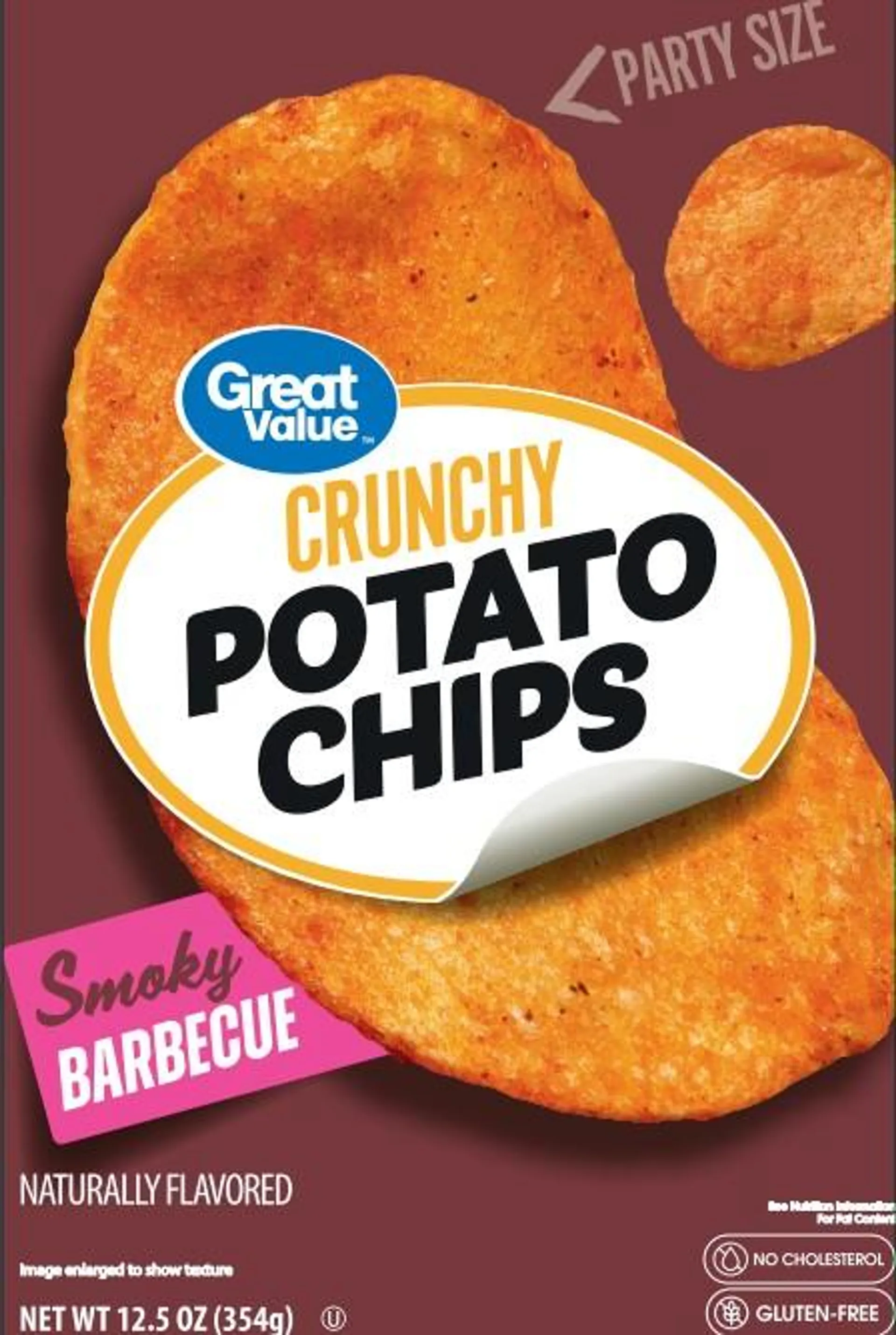 Great Value Party Size Barbecue Potato Chips, 12.5 oz