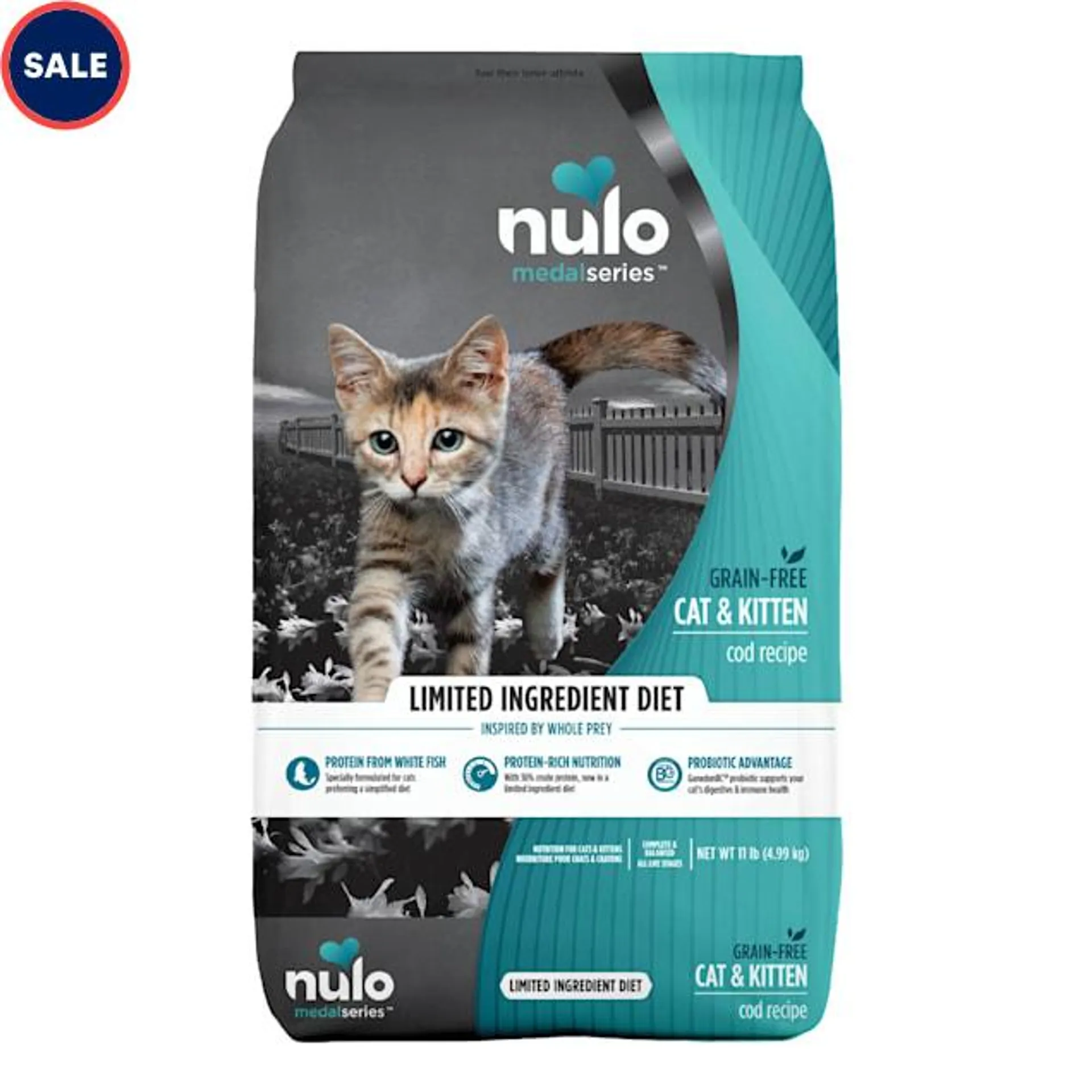 Nulo MedalSeries Grain-Free Cod Dry Cat & Kitten Food, 11 lbs.