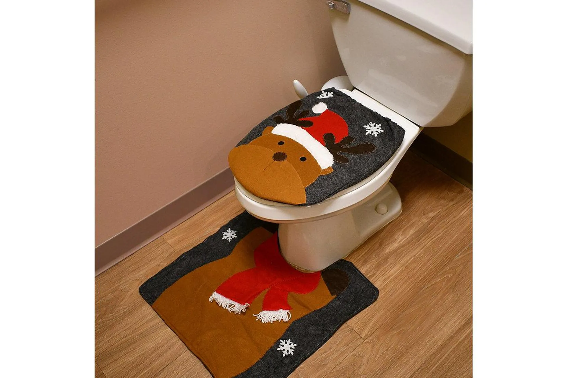 National Tree Company 2-Piece Holiday Bathroom Seat and Floor Cover
