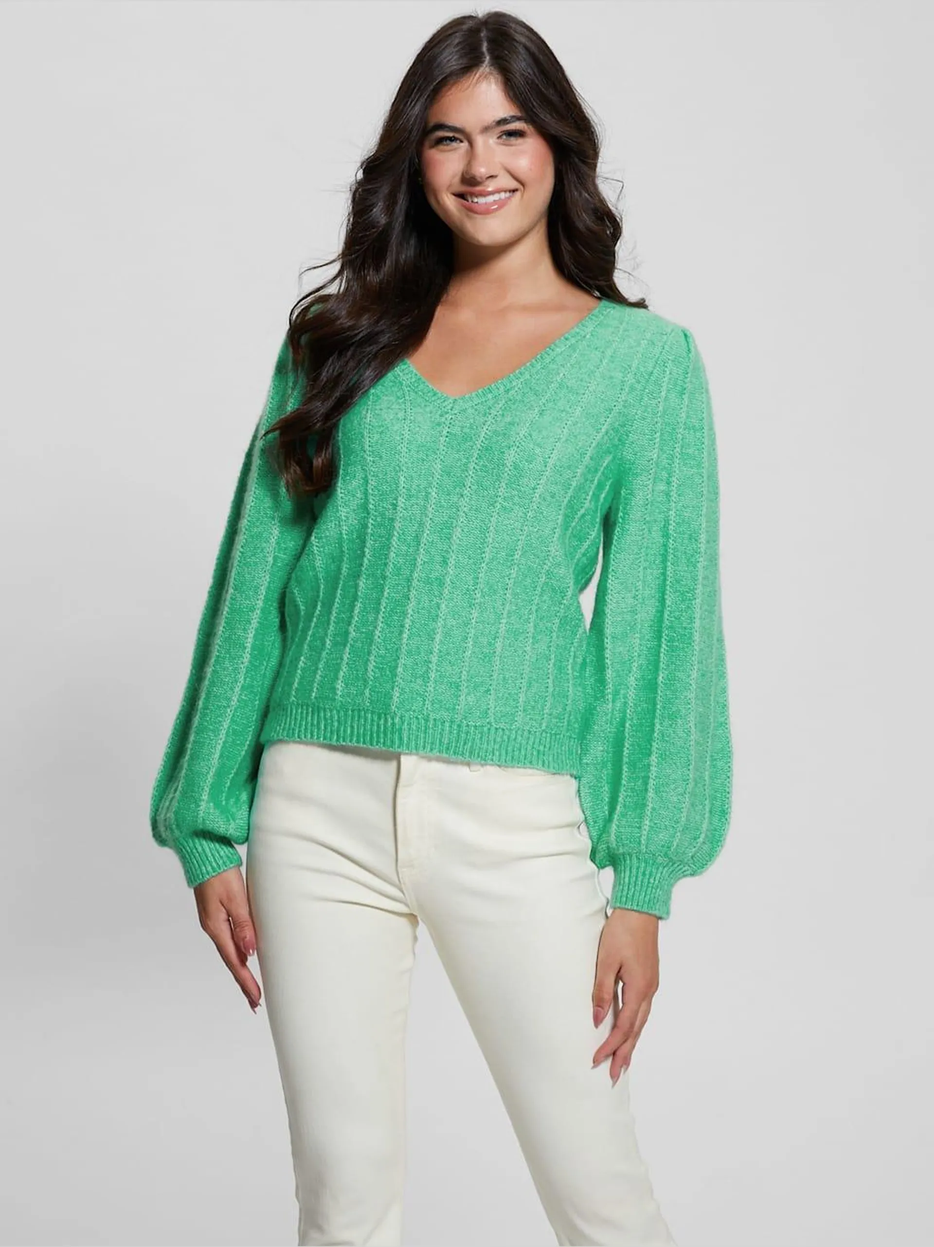 Madeline Textured V-Neck Sweater