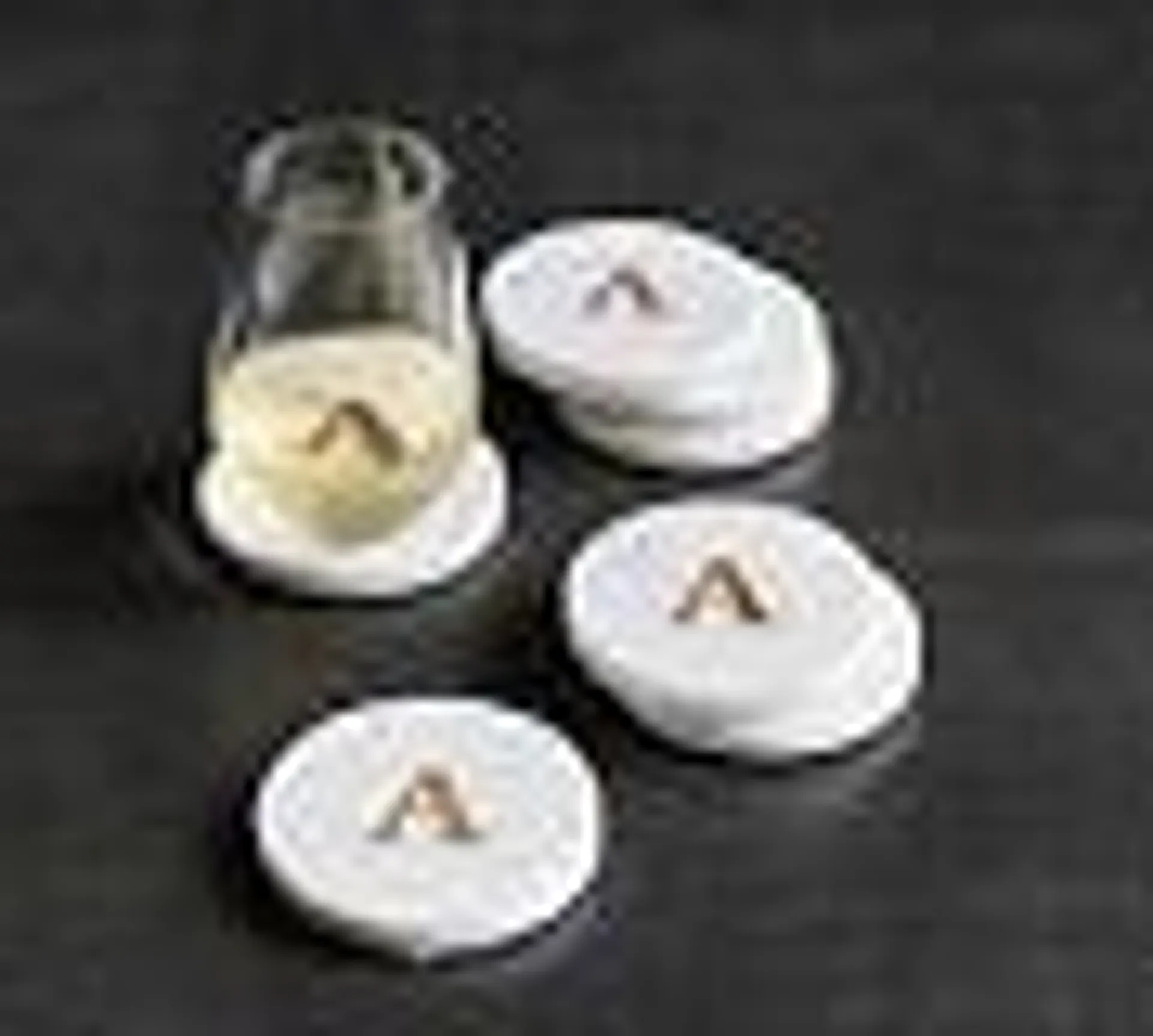 Handmade Alphabet Marble & Wood Coasters - Set of 4