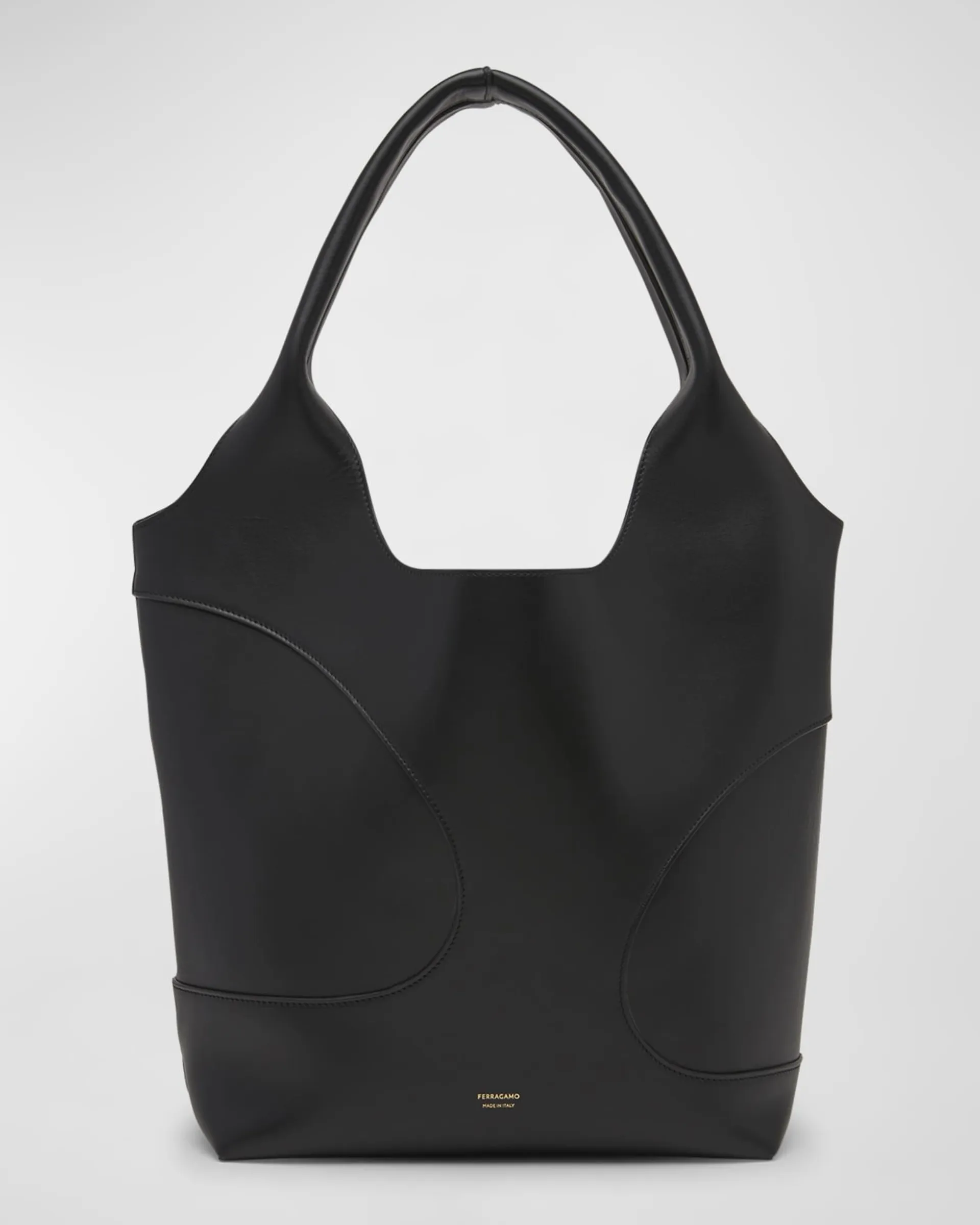 Cutout Leather Tote Bag