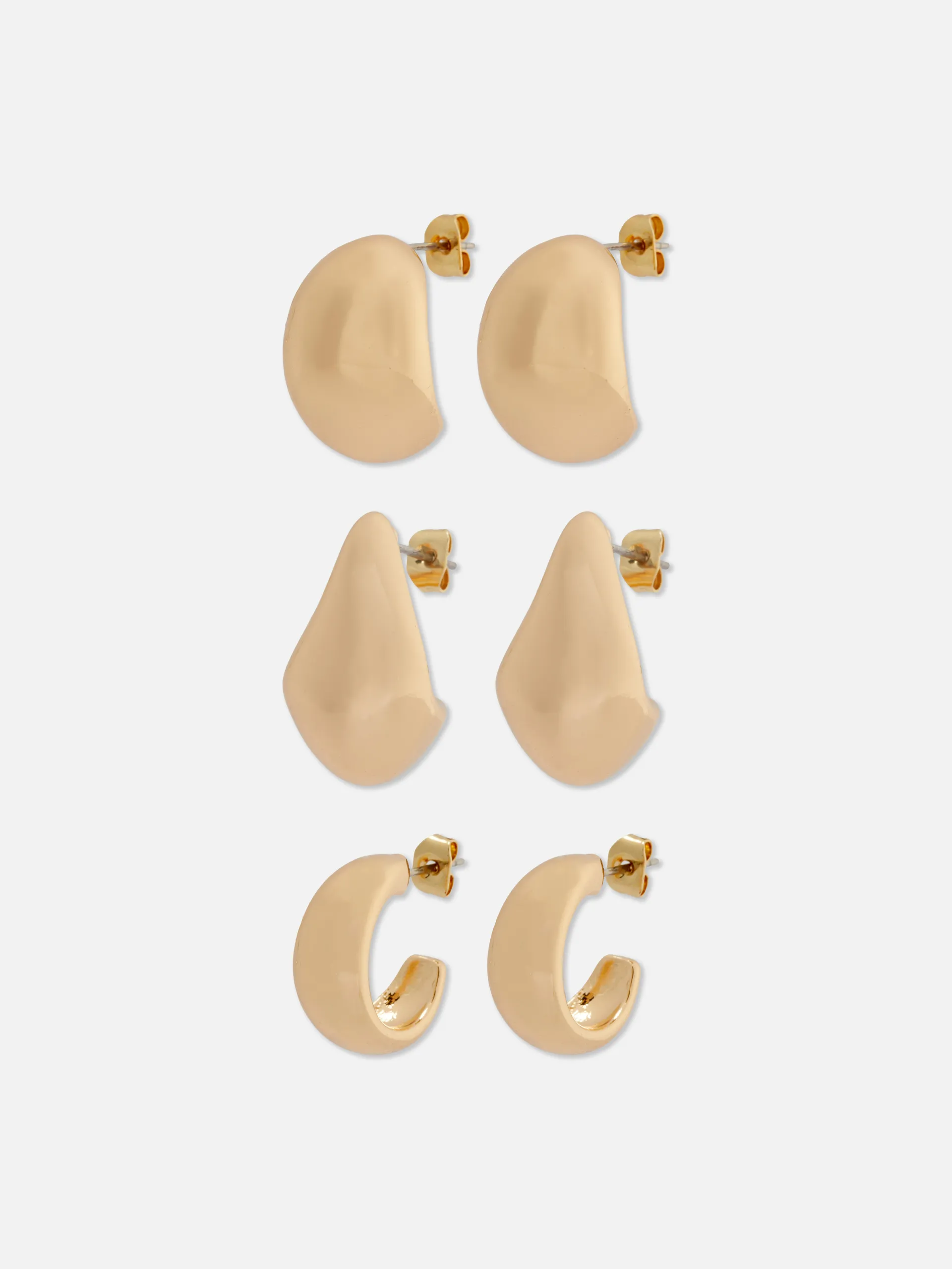 3pk The Edit Dome Hooped Earrings