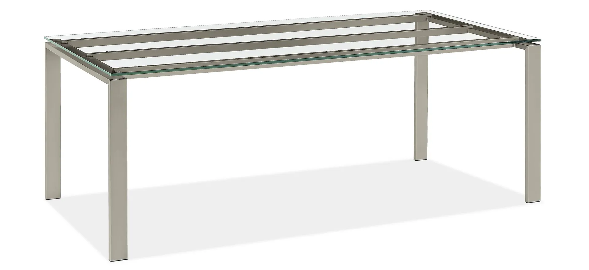 Rand 80w 36d 34h Counter Table in Taupe with Tempered Clear Glass Top
