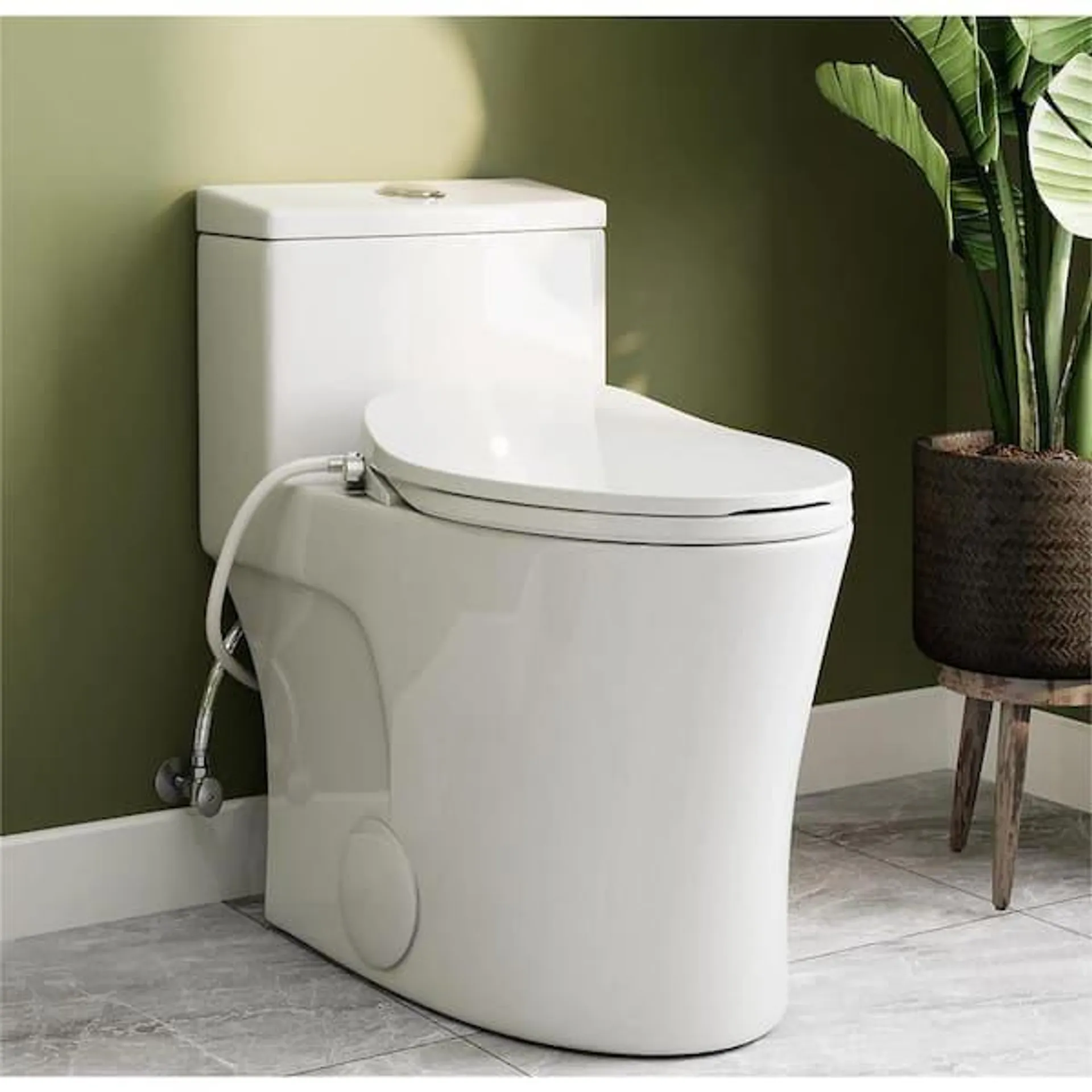 Chair Height 0.8/1.28 GPF Dual Flush Elongated Toilet in White HR-0038W with Non-Electric Toilet Seat MAP Flush 1000 g