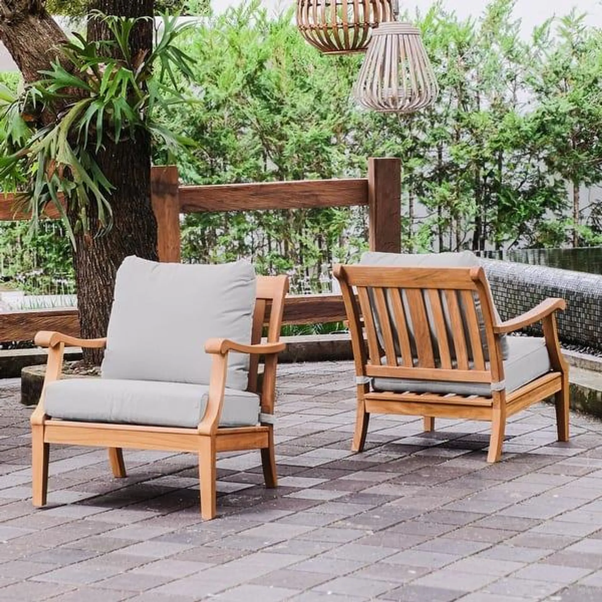 Cambridge Casual Robin 2-piece Teak Outdoor Club Chair Set