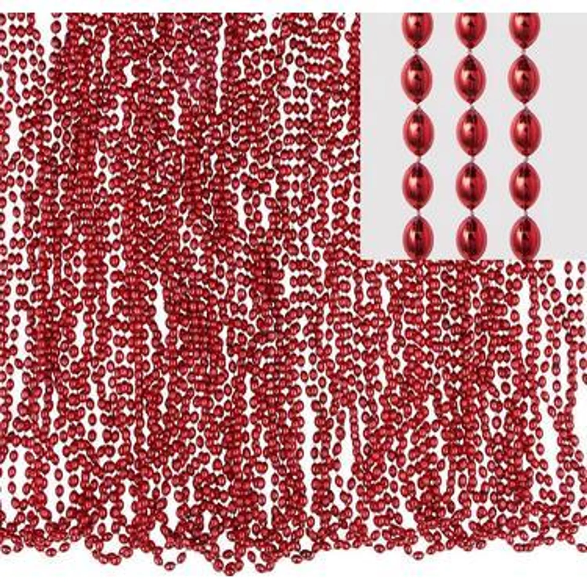 Metallic Red Bead Necklaces 50ct