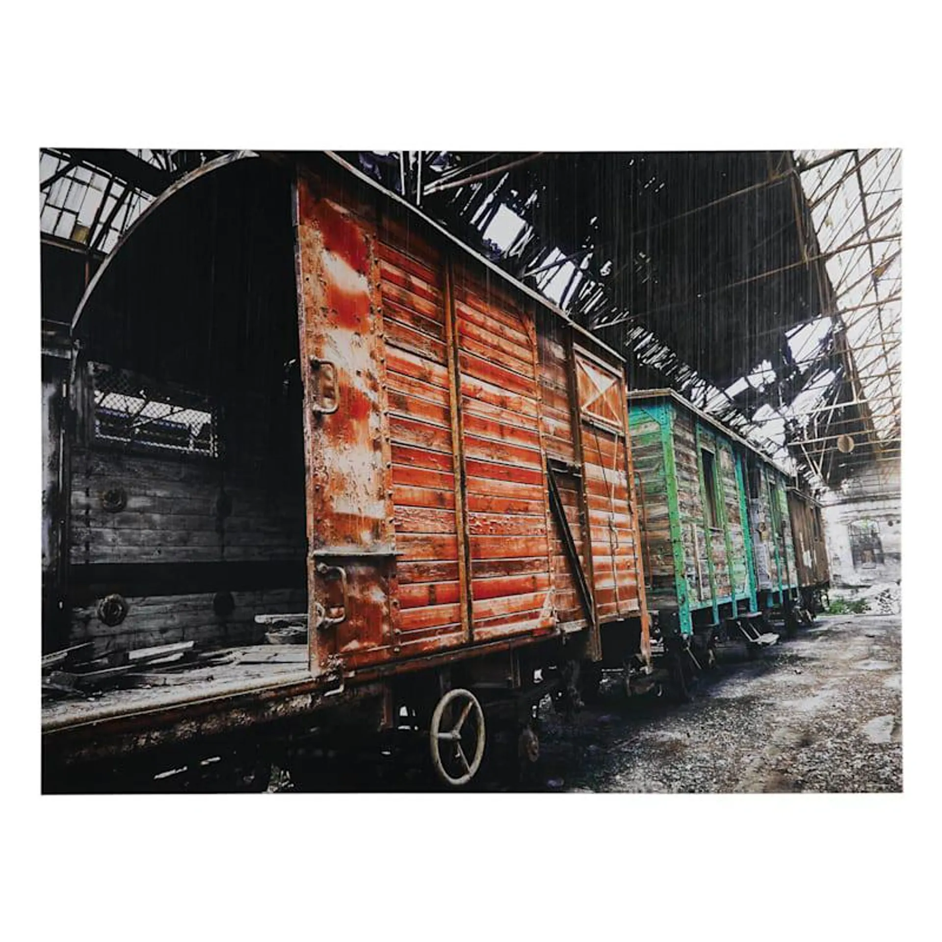 Train Cars Enhanced Canvas Wall Art, 45x60