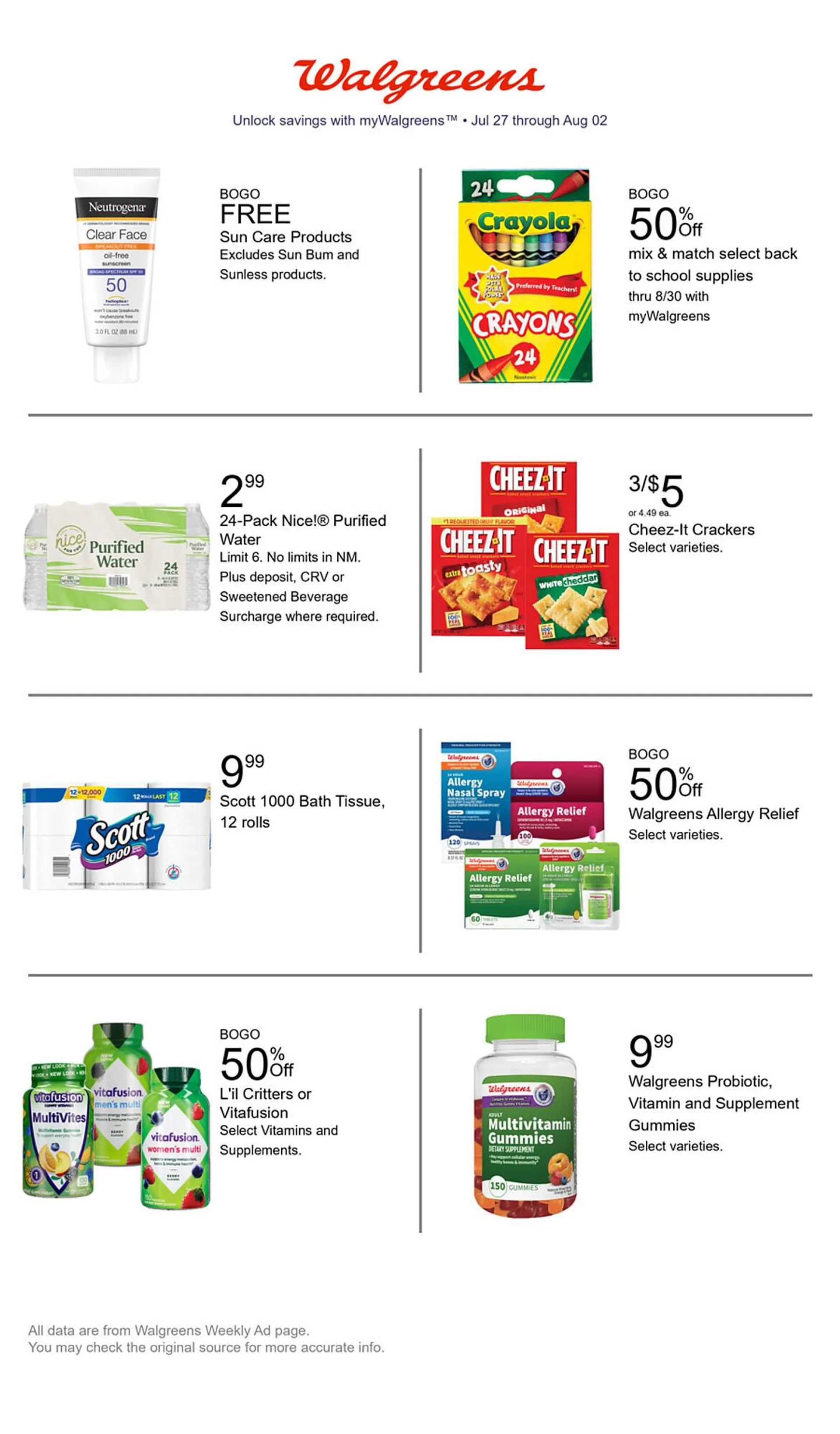 Weekly ad Walgreens Weekly Ad from July 27 to August 2 2025 - Page 1