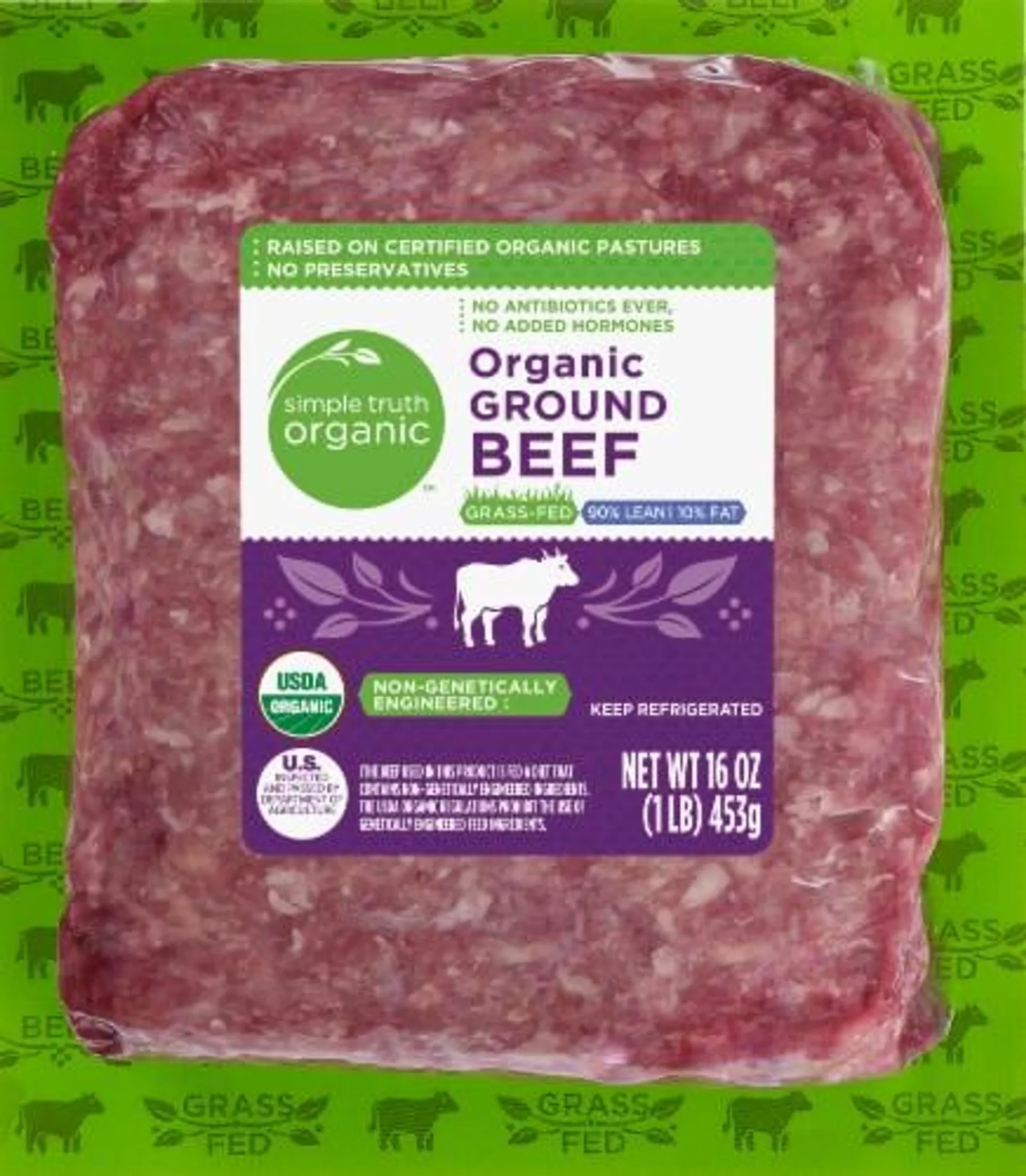 Simple Truth Organic® Grass Fed Ground Beef 90/10