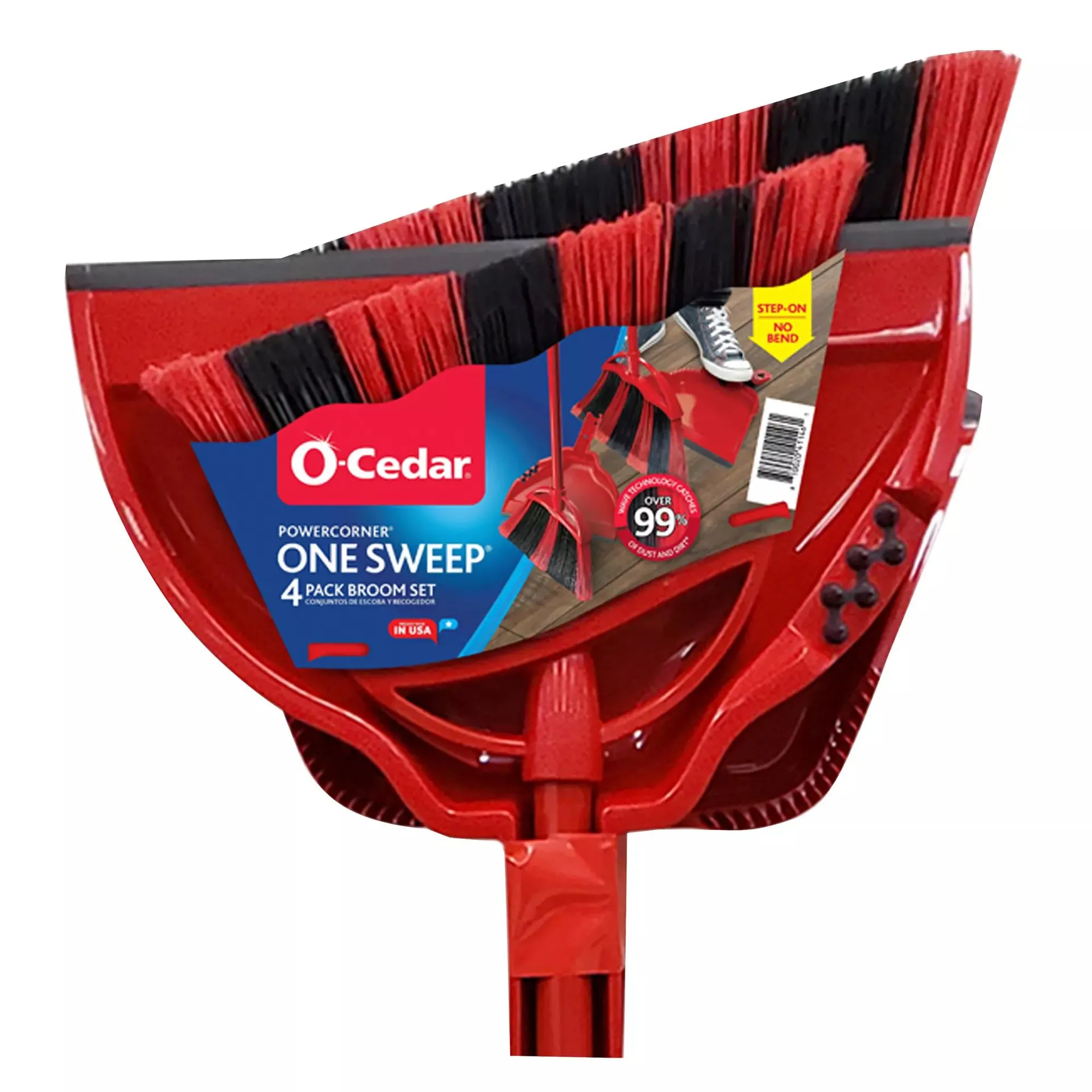 O-Cedar One Sweep Broom and Dust-Pan Set, 4-pk.