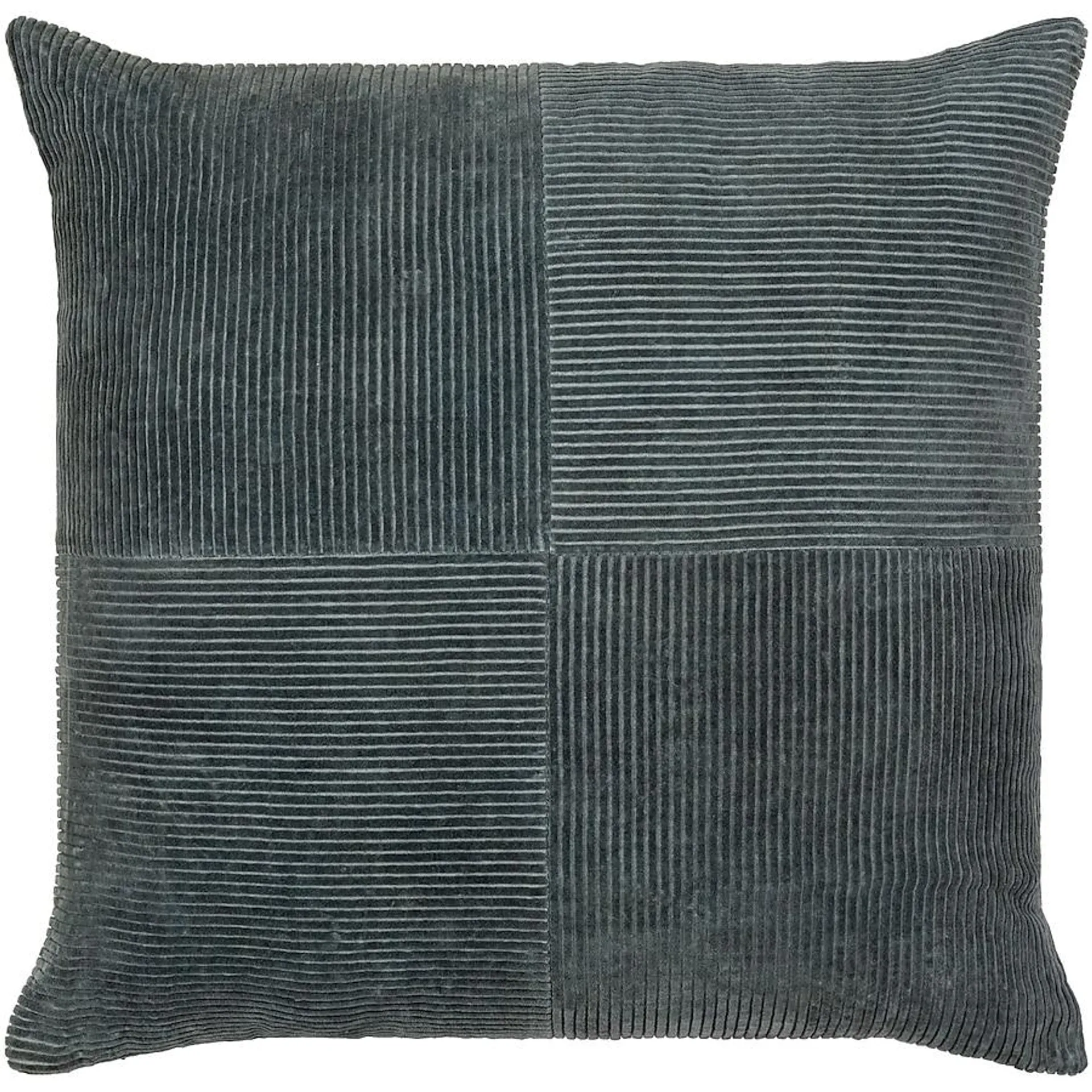 Livabliss Corduroy Quarters 20-in x 20-in Charcoal Indoor Decorative Pillow