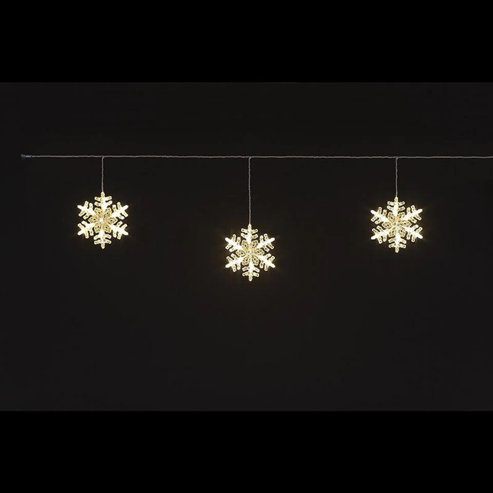 3 Hanging Snowflake Christmas Lights