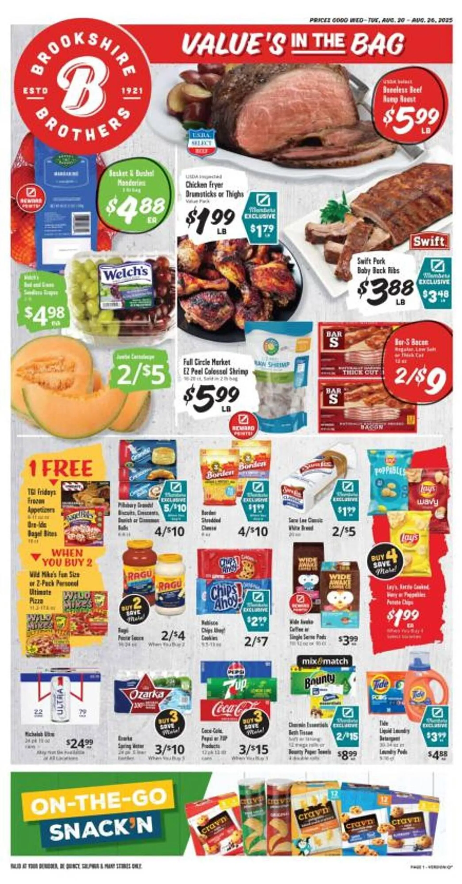 Weekly ad Brookshire Brothers Weekly Ad from August 20 to August 26 2025 - Page 1