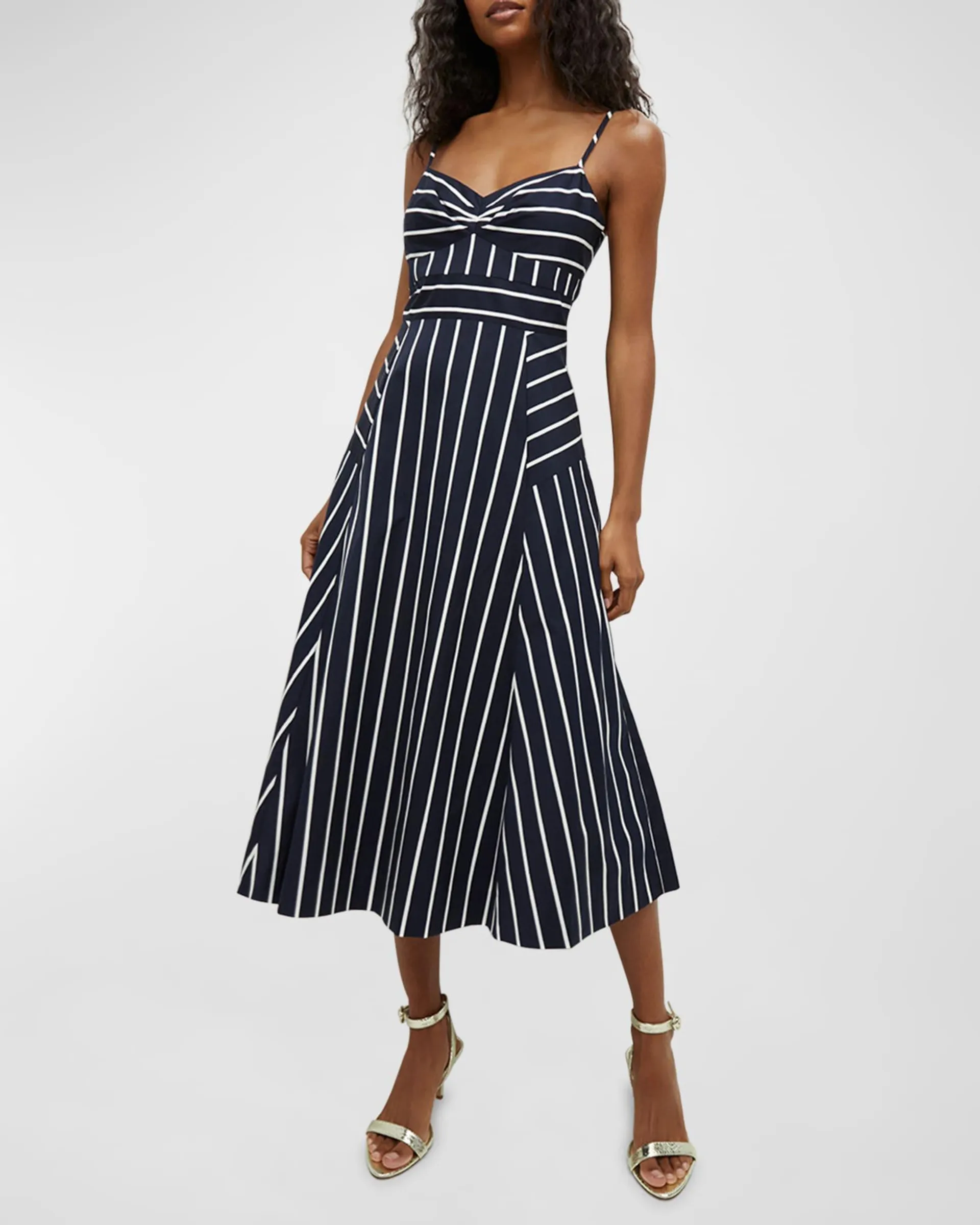 Blige Stripe A-Line Midi Dress