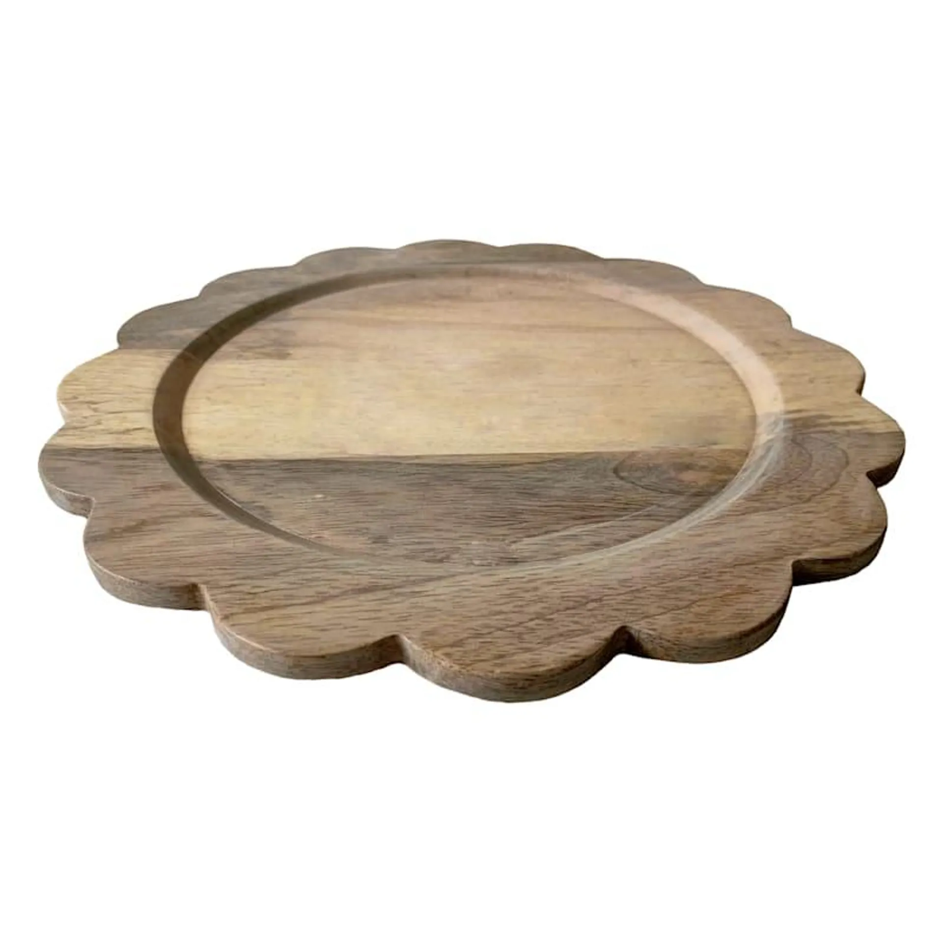 Scalloped Wood Charger Plate