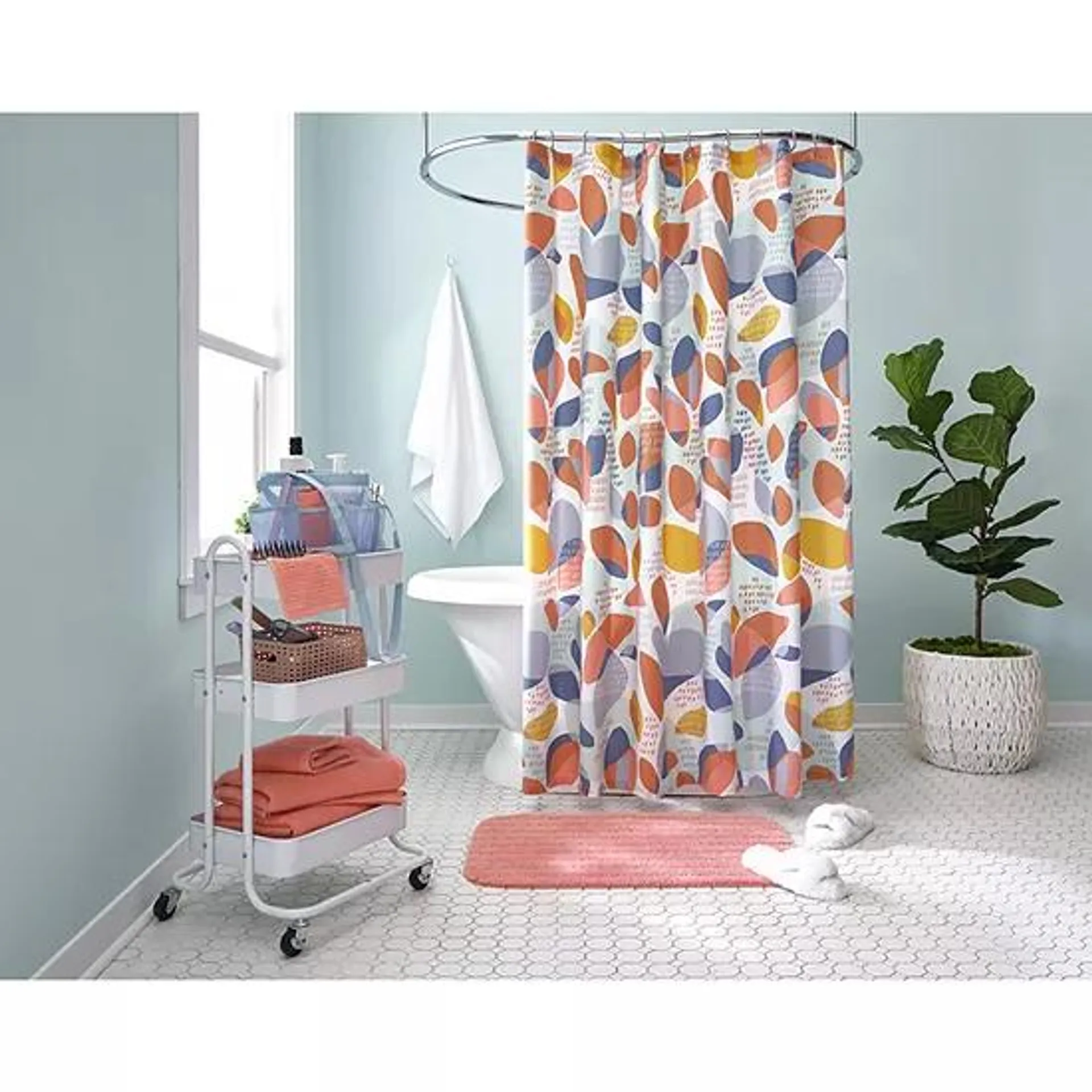 new! Home Expressions Abstract Shapes Shower Curtain