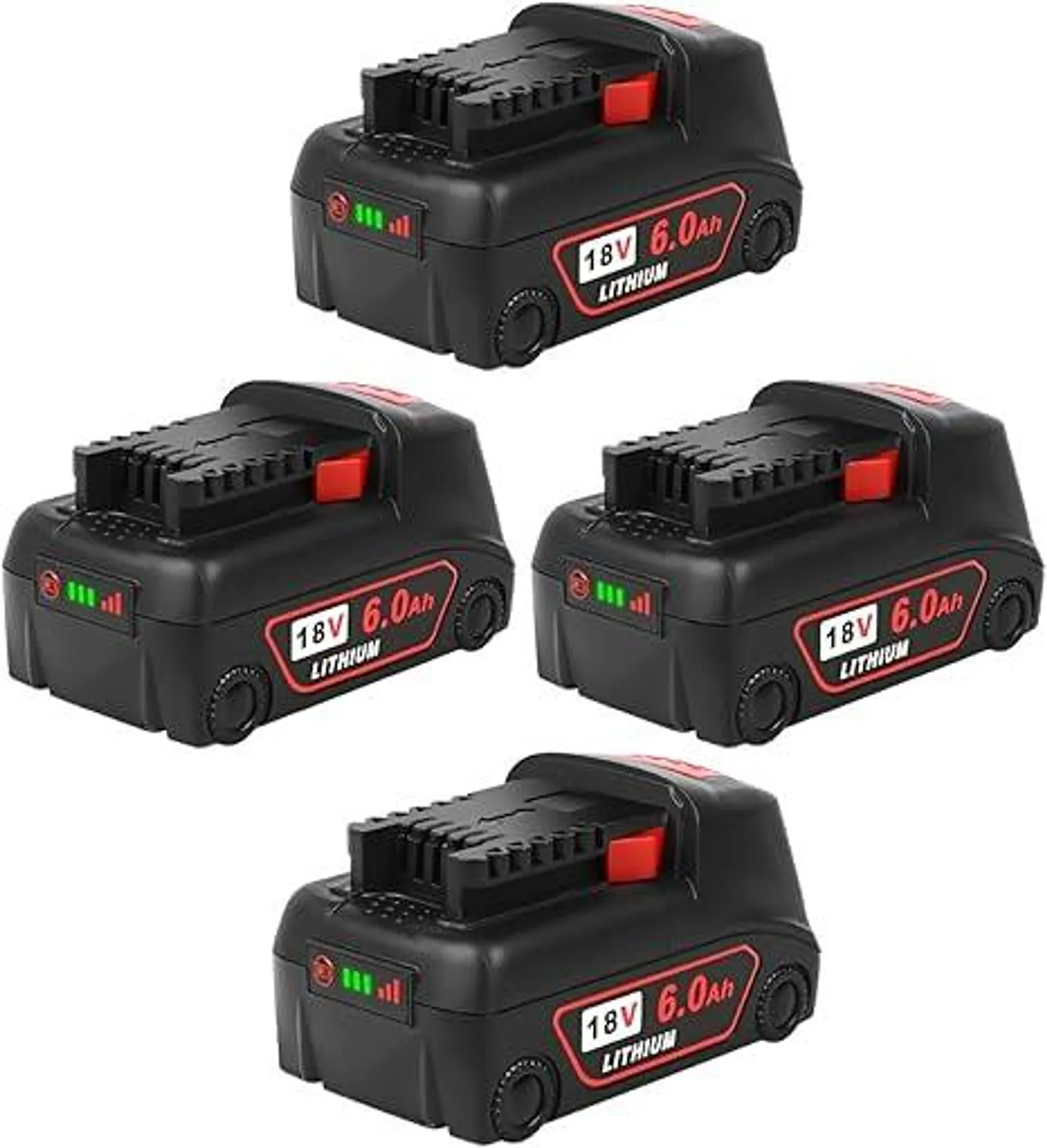 18v Battery 4Pack Replacement for Milwaukee M18 Battery 6.0Ah,High-Capacity Batteries Compaitble with Milwaukee Tools and Charger,2024 Version/New Patented