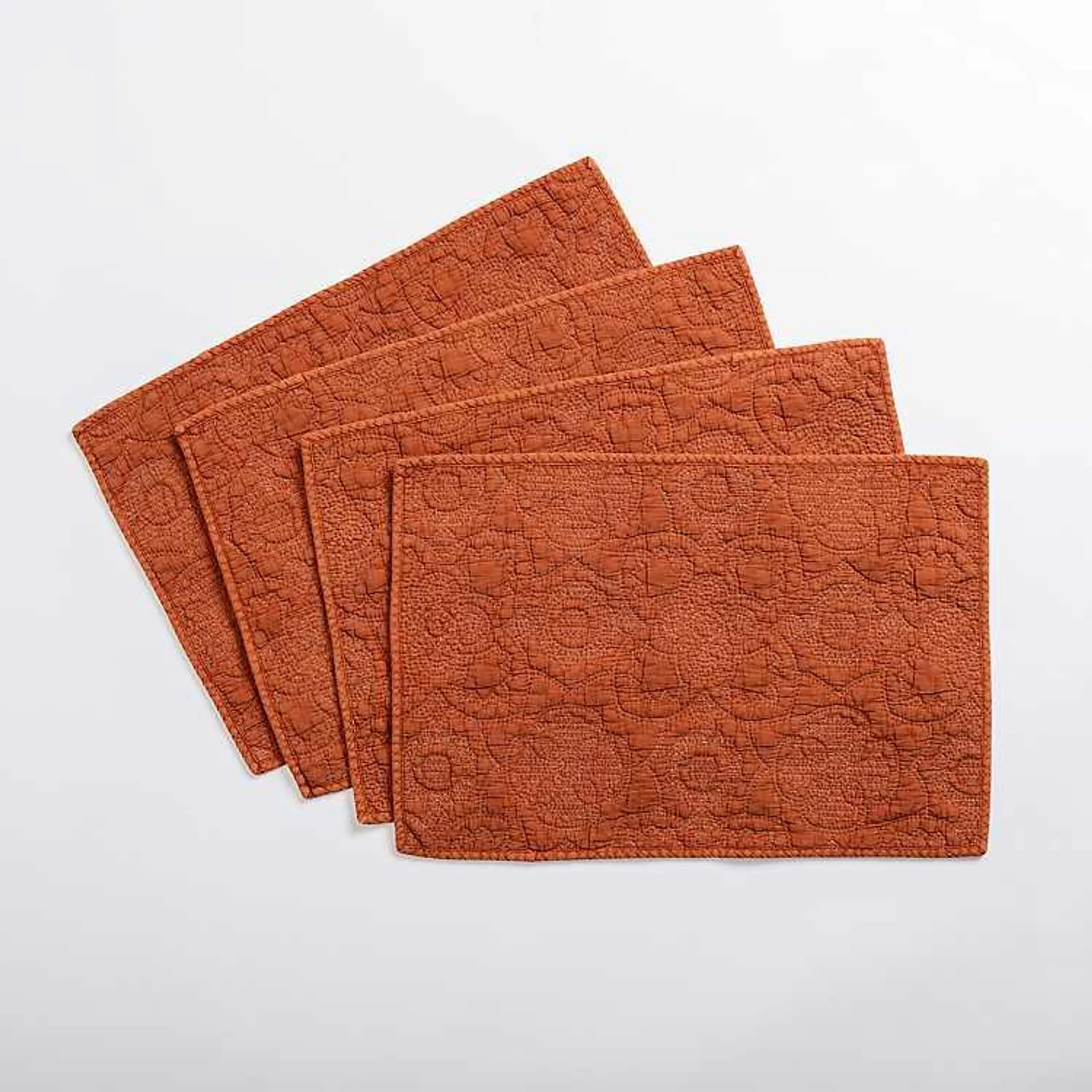 Avery Rust Quilted Placemats, Set of 4