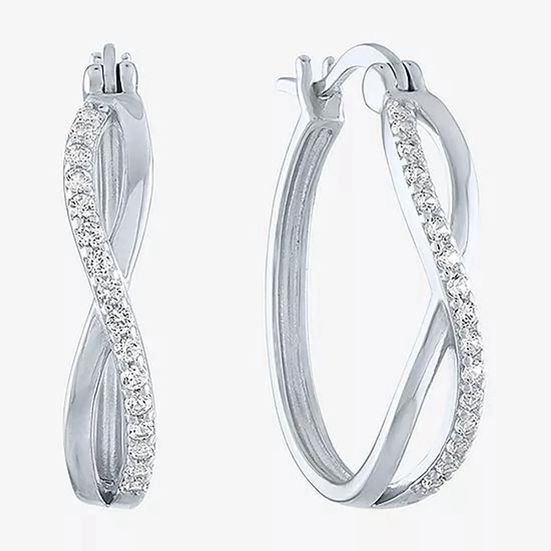 Yes, Please! Lab Created White Sapphire Hoop Earrings