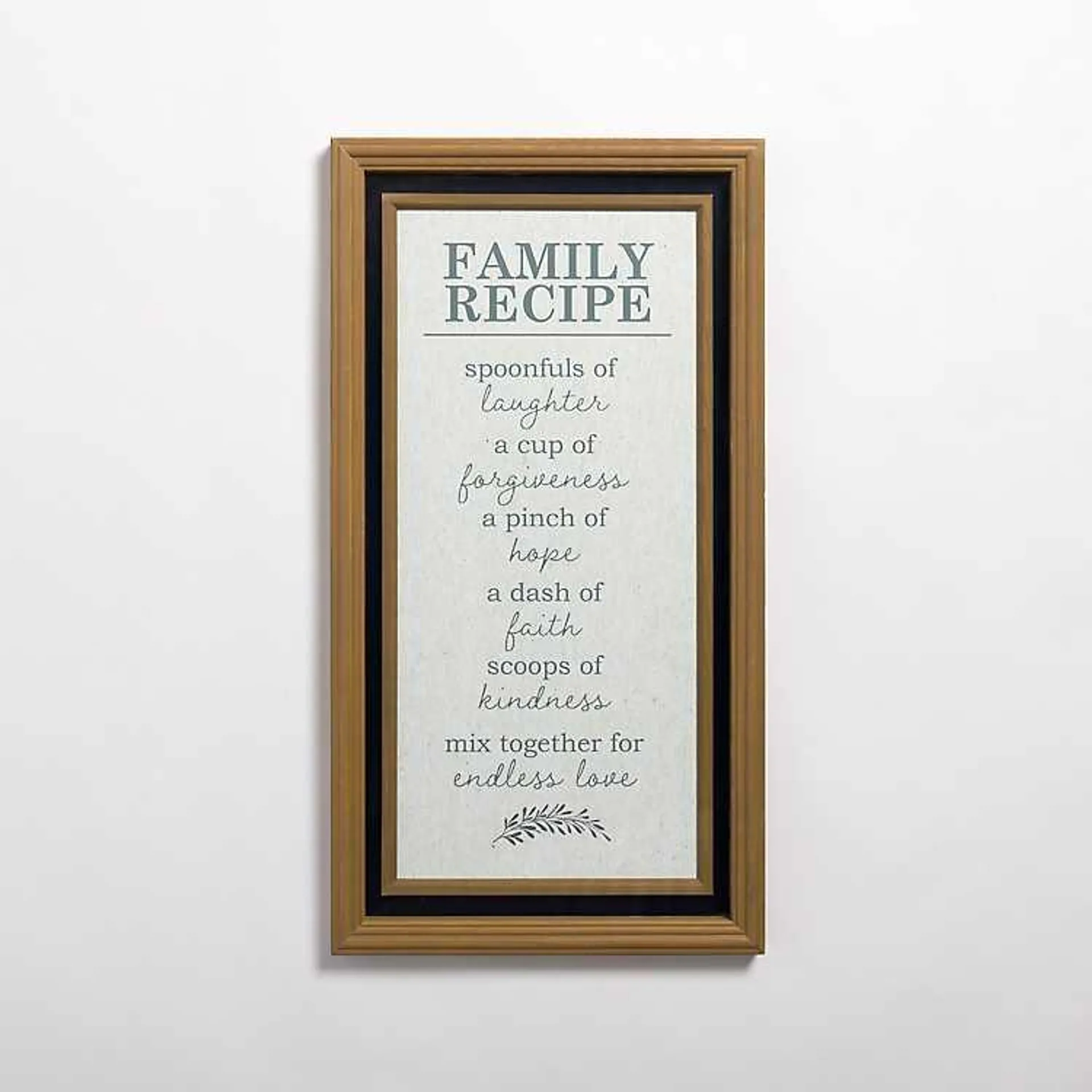 Family Recipe Framed Wall Plaque