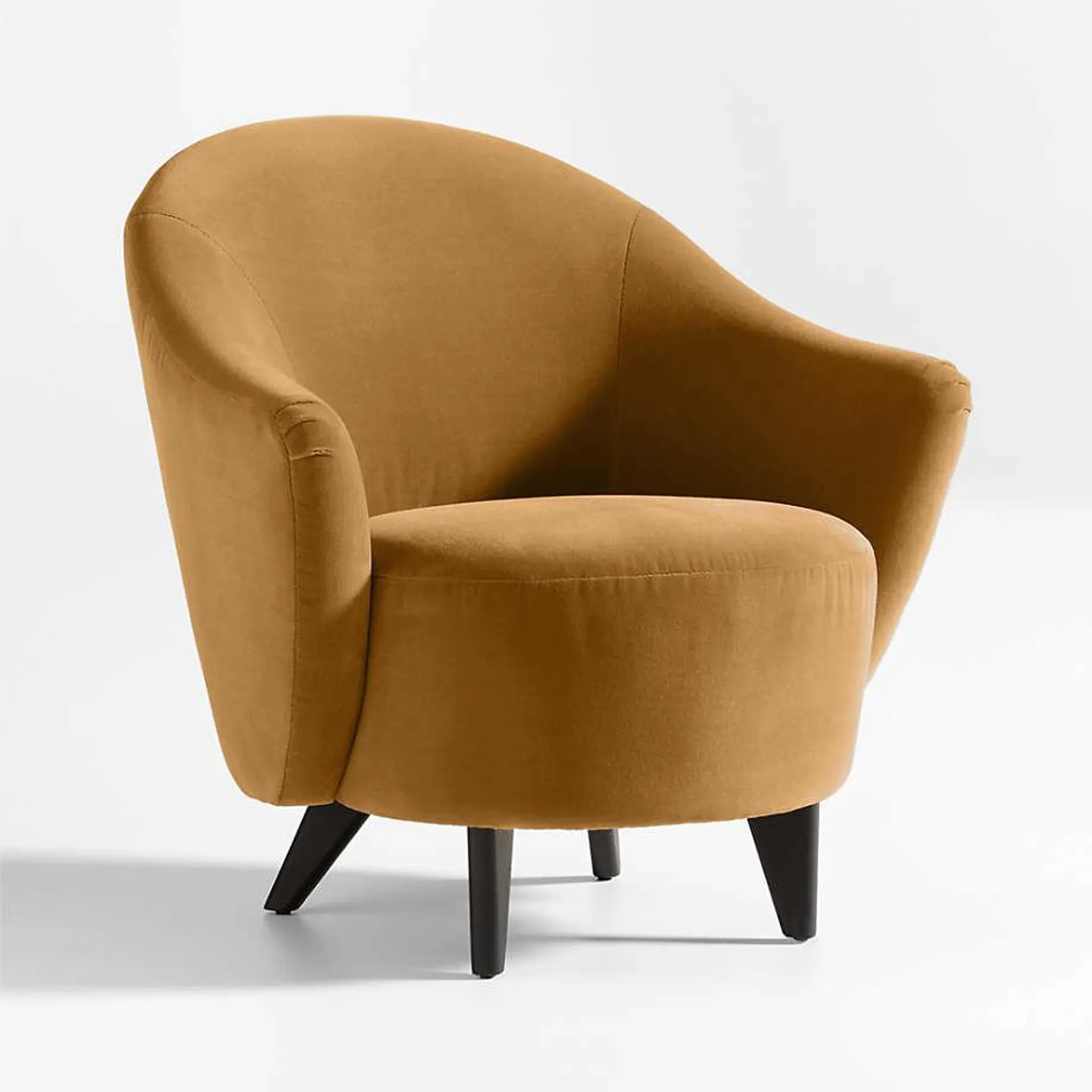 Sensorio Swoop Arm Velvet Accent Chair by Athena Calderone