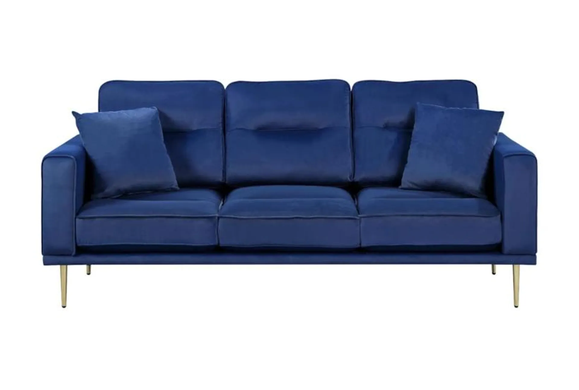 Strader Blue Velvet Fabric 82" Sofa