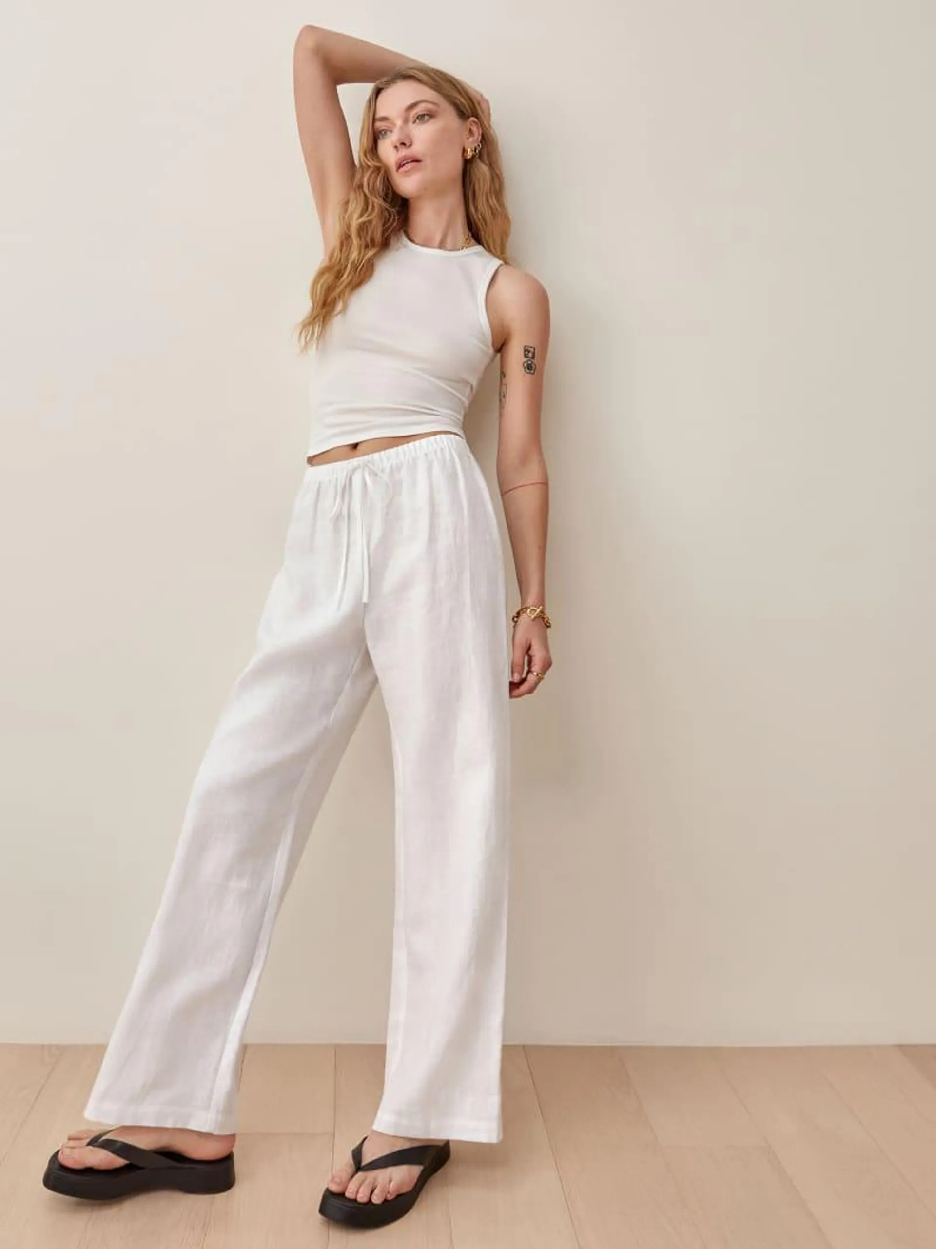 Petites Olina Linen Pant