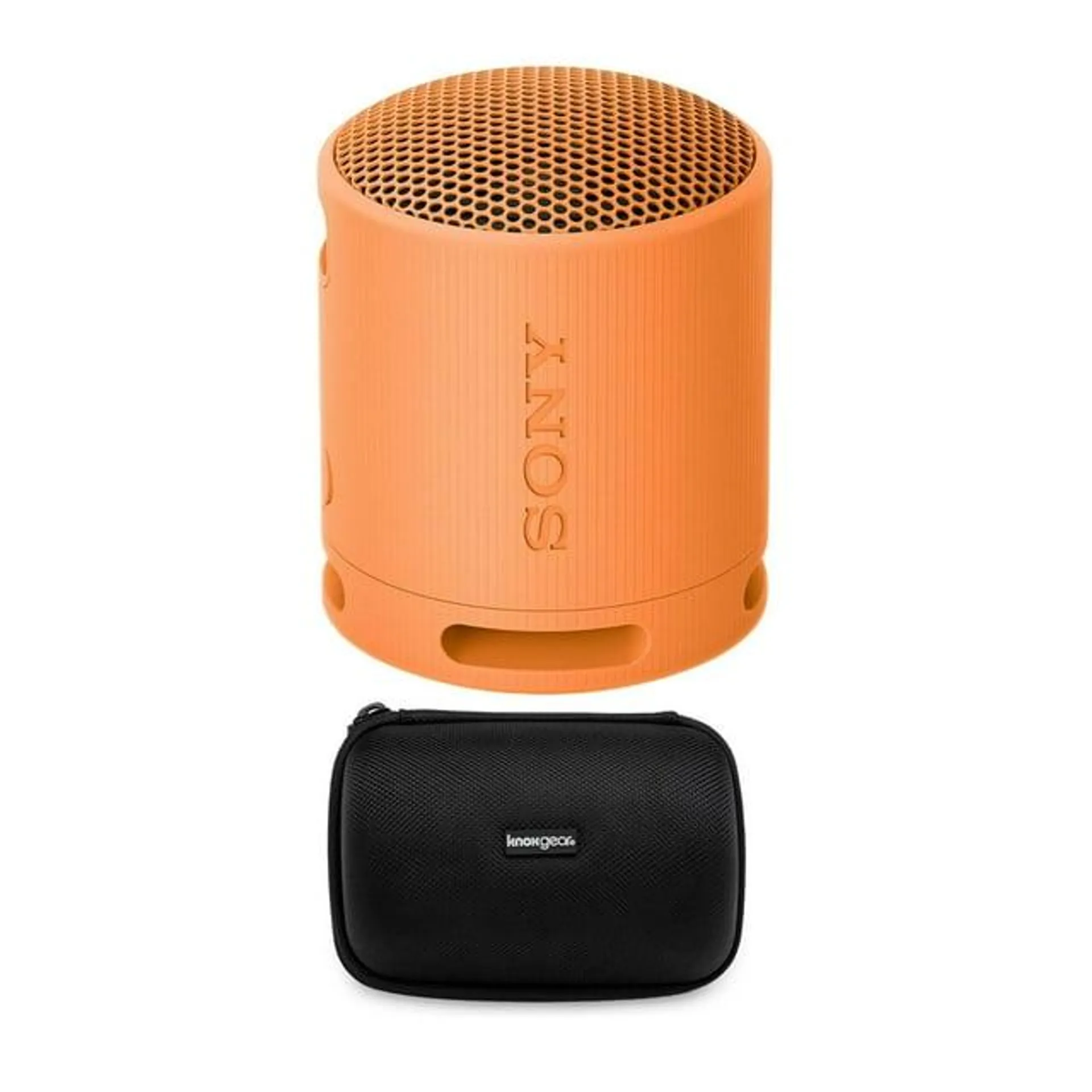 Sony SRS-XB100 Wireless Bluetooth Portable Speaker (Orange) with Case Bundle