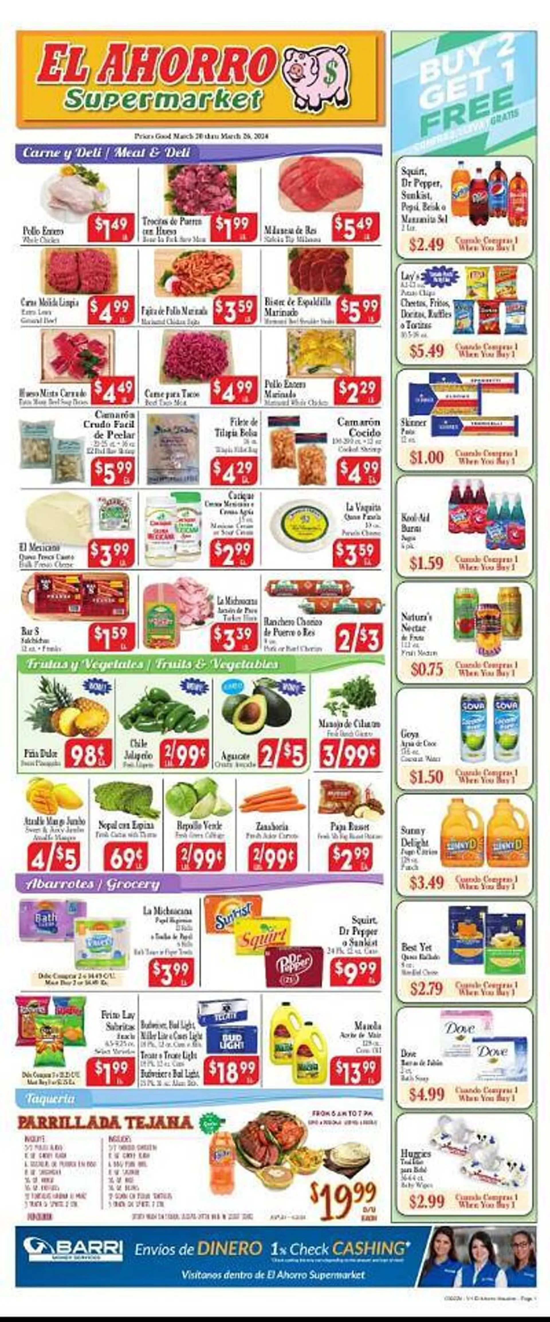 Weekly ad El Ahorro Weekly Ad from March 20 to March 26 2024 - Page 
