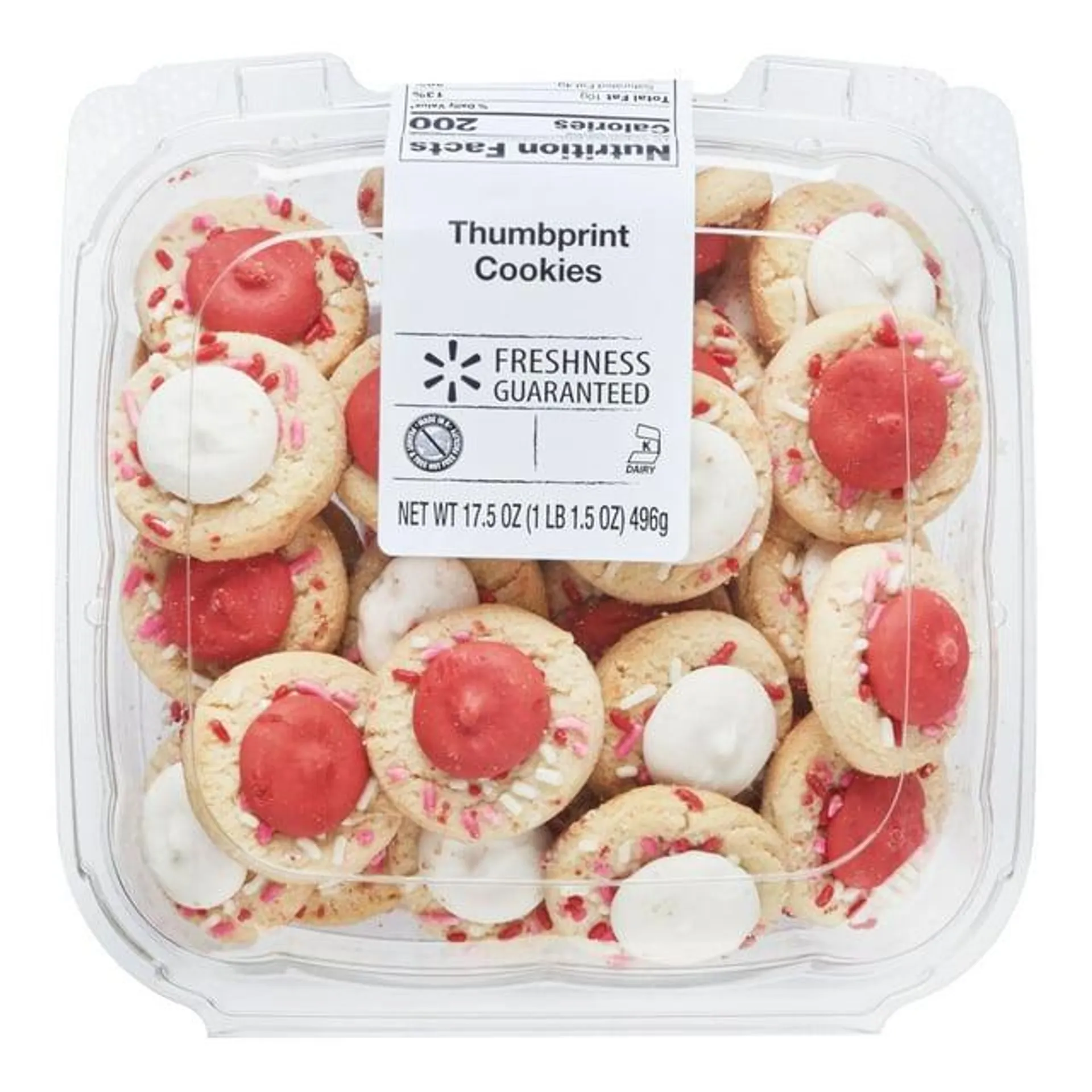 Freshness Guaranteed Valentine's Day Thumbprint Cookies, 17.5 oz, 30 Count