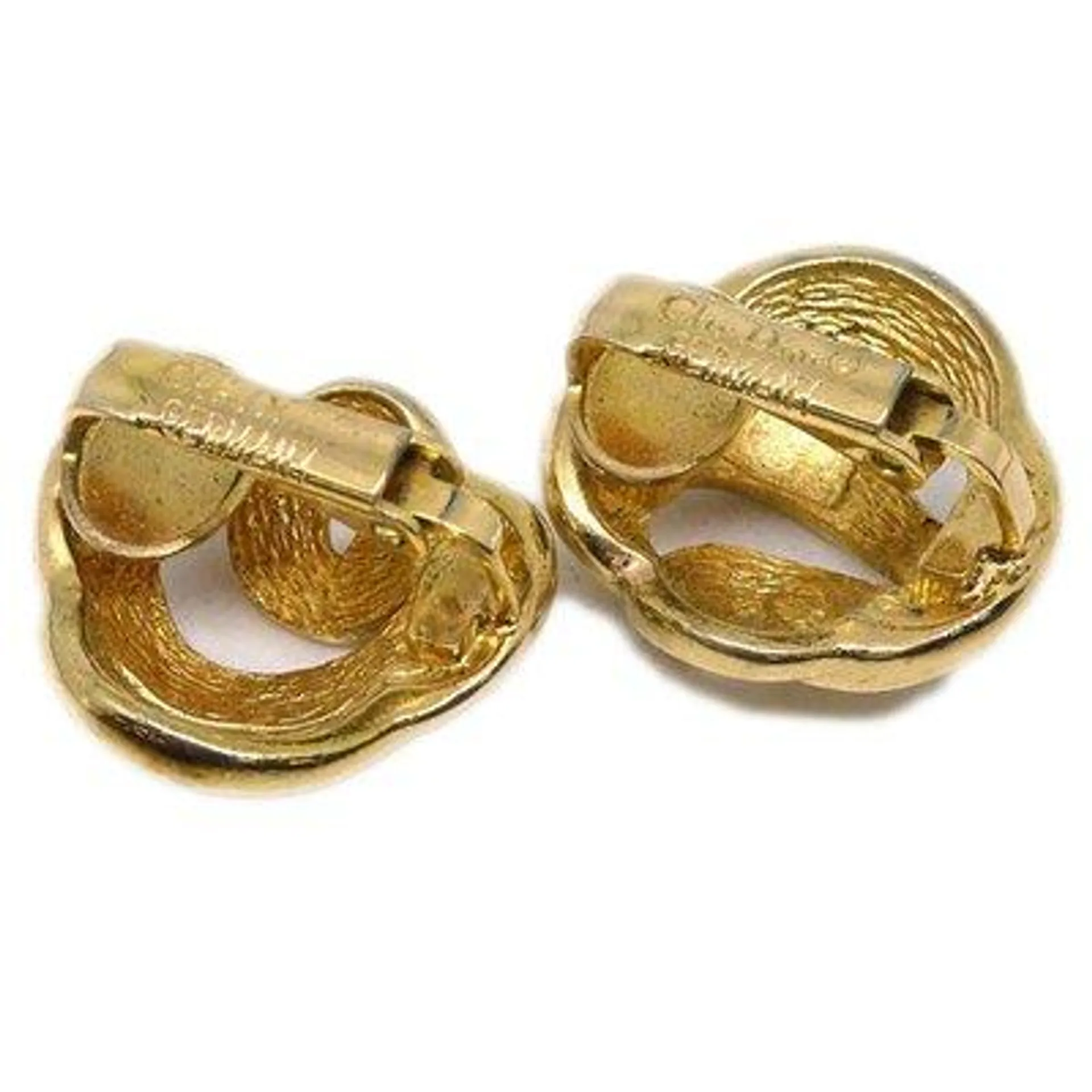 Clip-On Earrings in Gold from Christian Dior, Set of 2