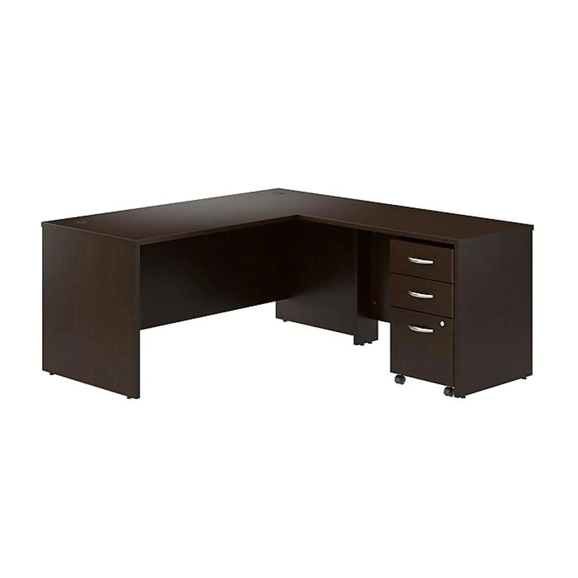 Bush Business Furniture Westfield 66"W L Shaped Desk with 42W Return and Mobile File Cabinet,