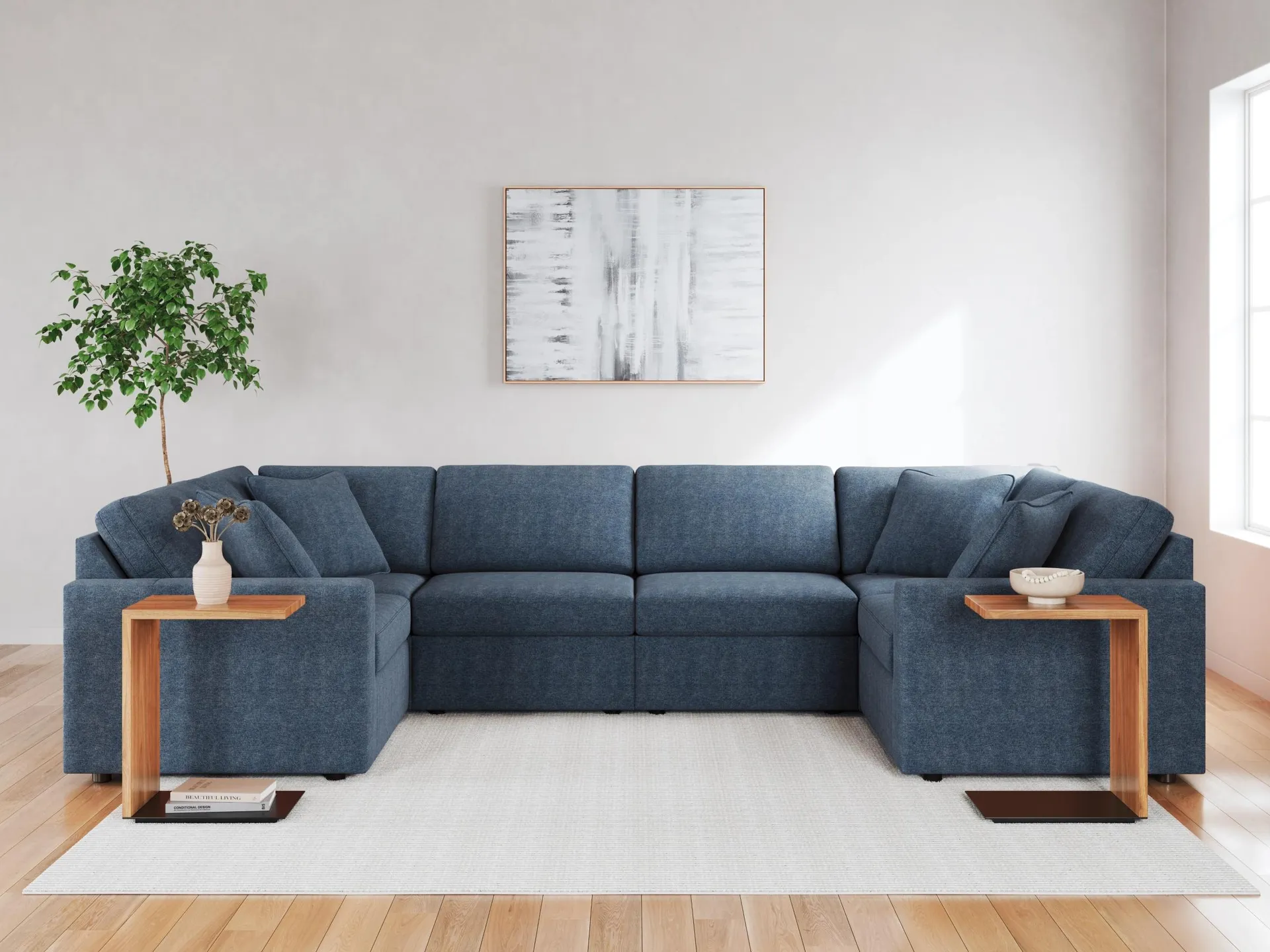 Modmax 6-Piece Next-Gen Nuvella™ Performance Fabric Modular Sectional