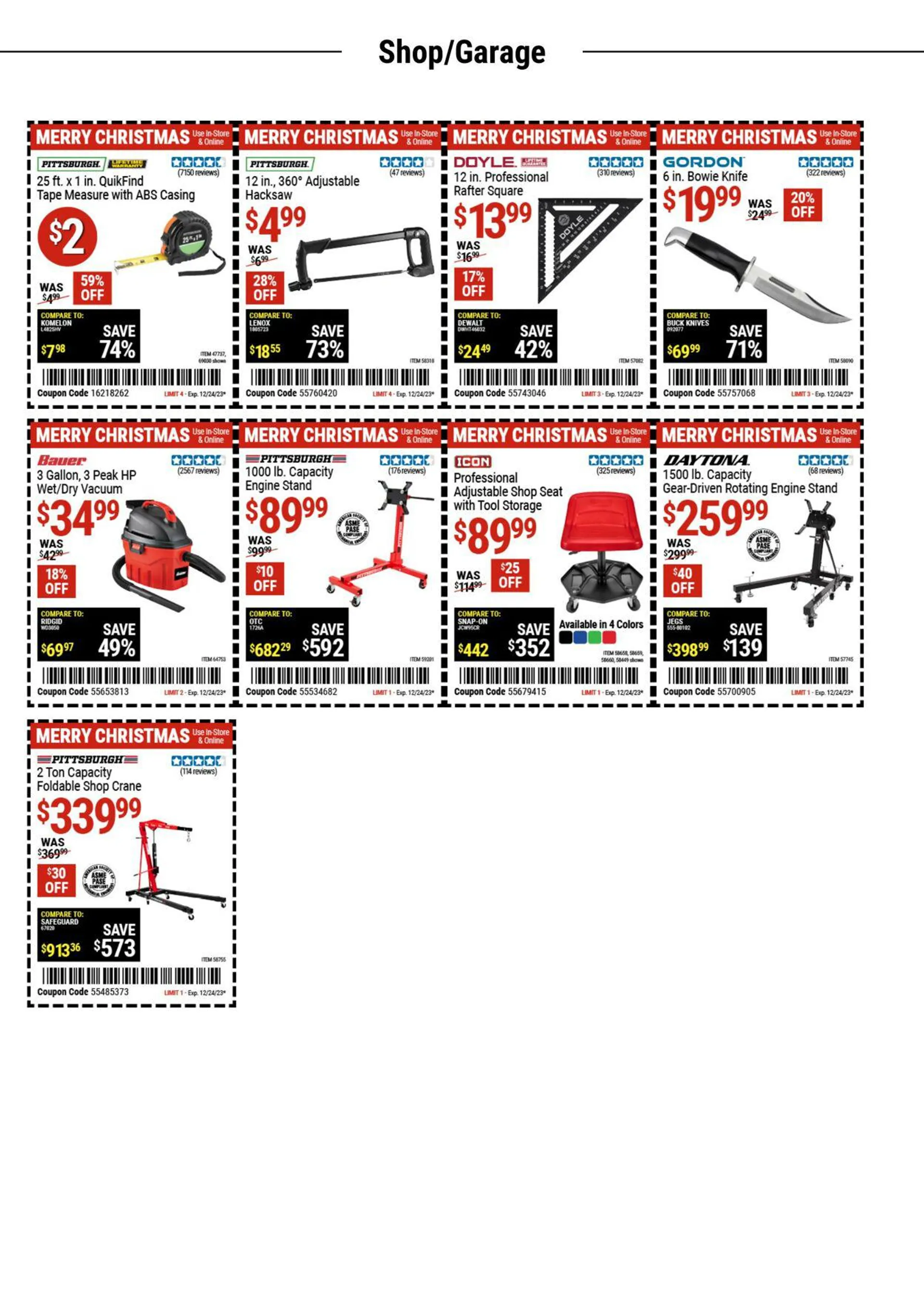 Weekly ad Harbor Freight Current weekly ad from December 11 to December 26 2023 - Page 12