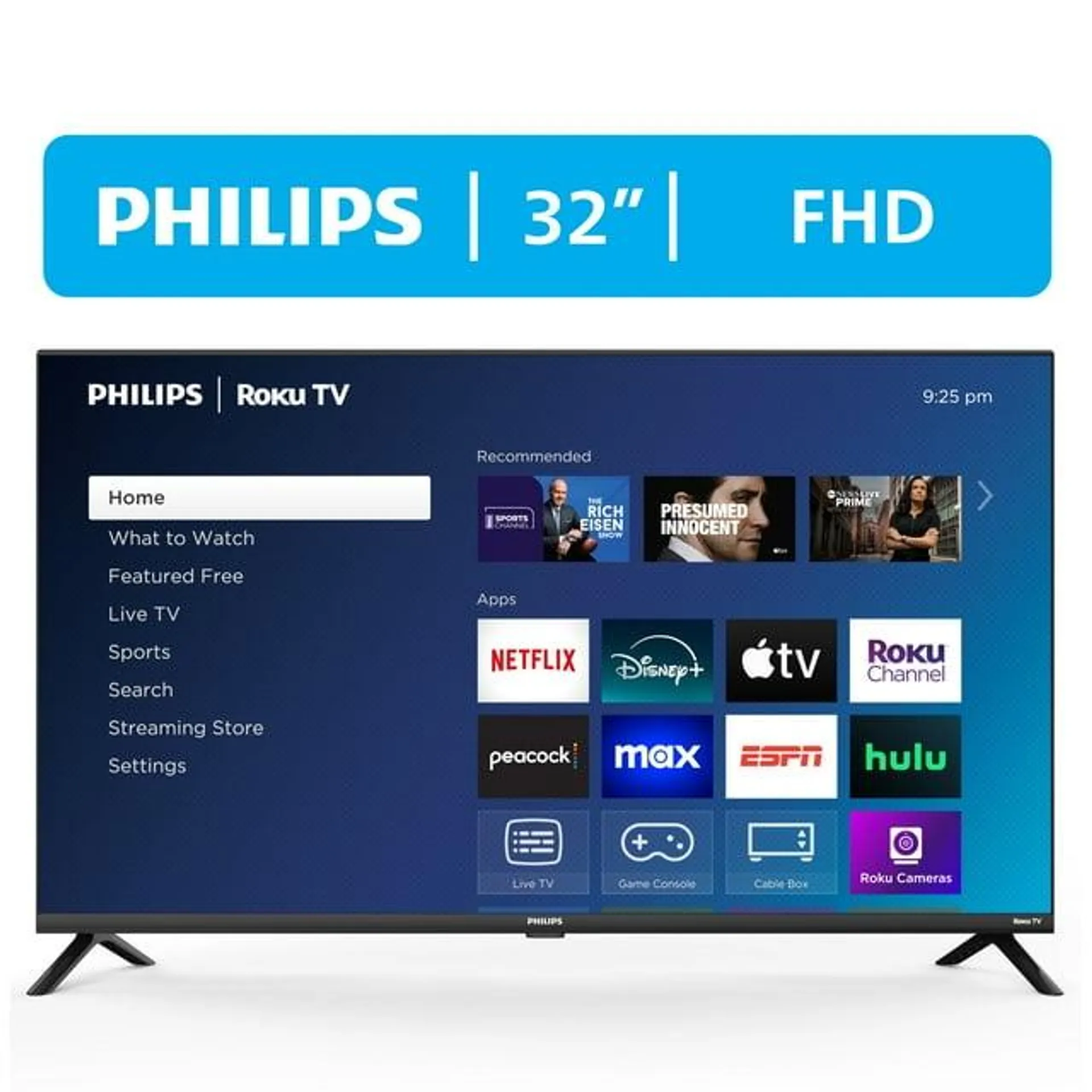 Philips 32" Class HD (720P) Smart Roku Borderless LED TV (32PFL6452/F7) (New)