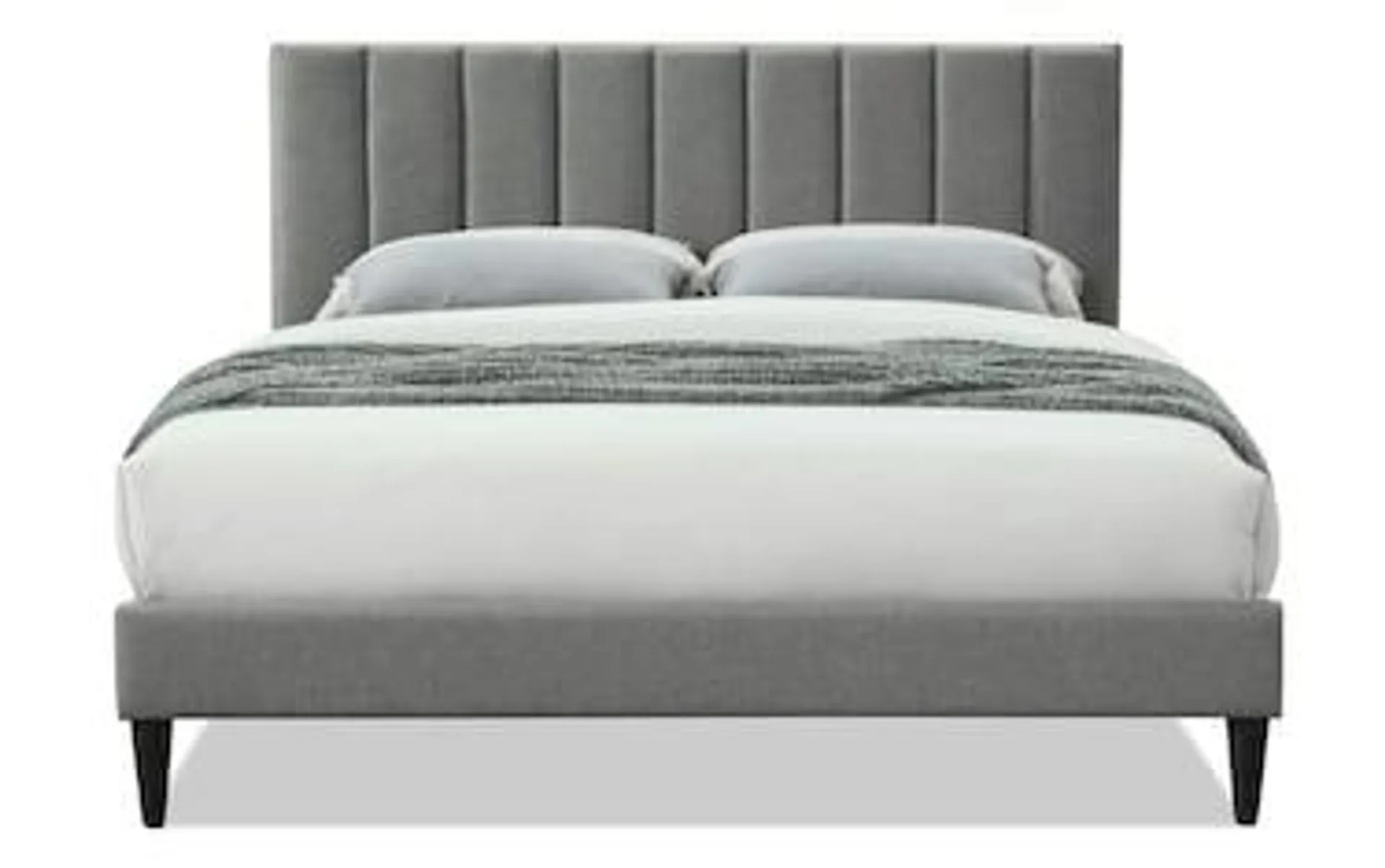 Asher Queen Gray Upholstered Bed with USB